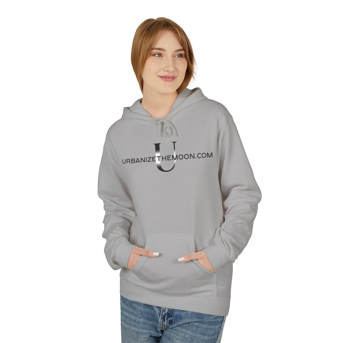 UrbanizeTheMoon.com™ Logo Hoodie — Minimal Moon Graphic Pullover
