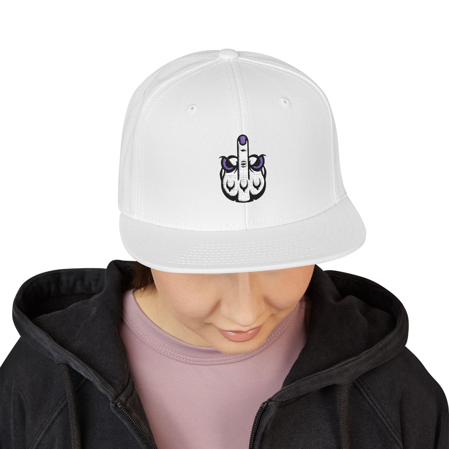 Lunar Metropolis™ Snapback Hat – Blue & White Floral Logo Cap