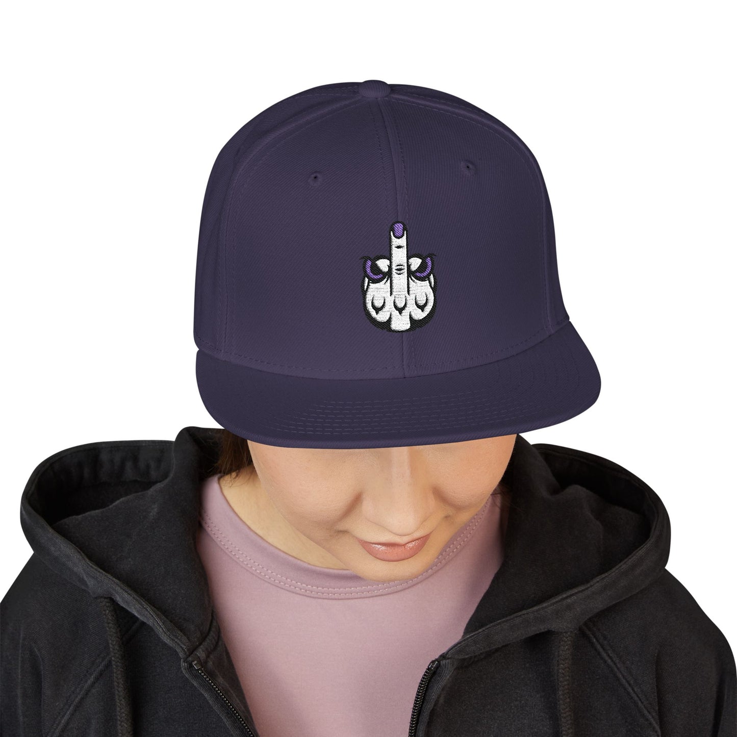 Lunar Metropolis™ Snapback Hat – Blue & White Floral Logo Cap