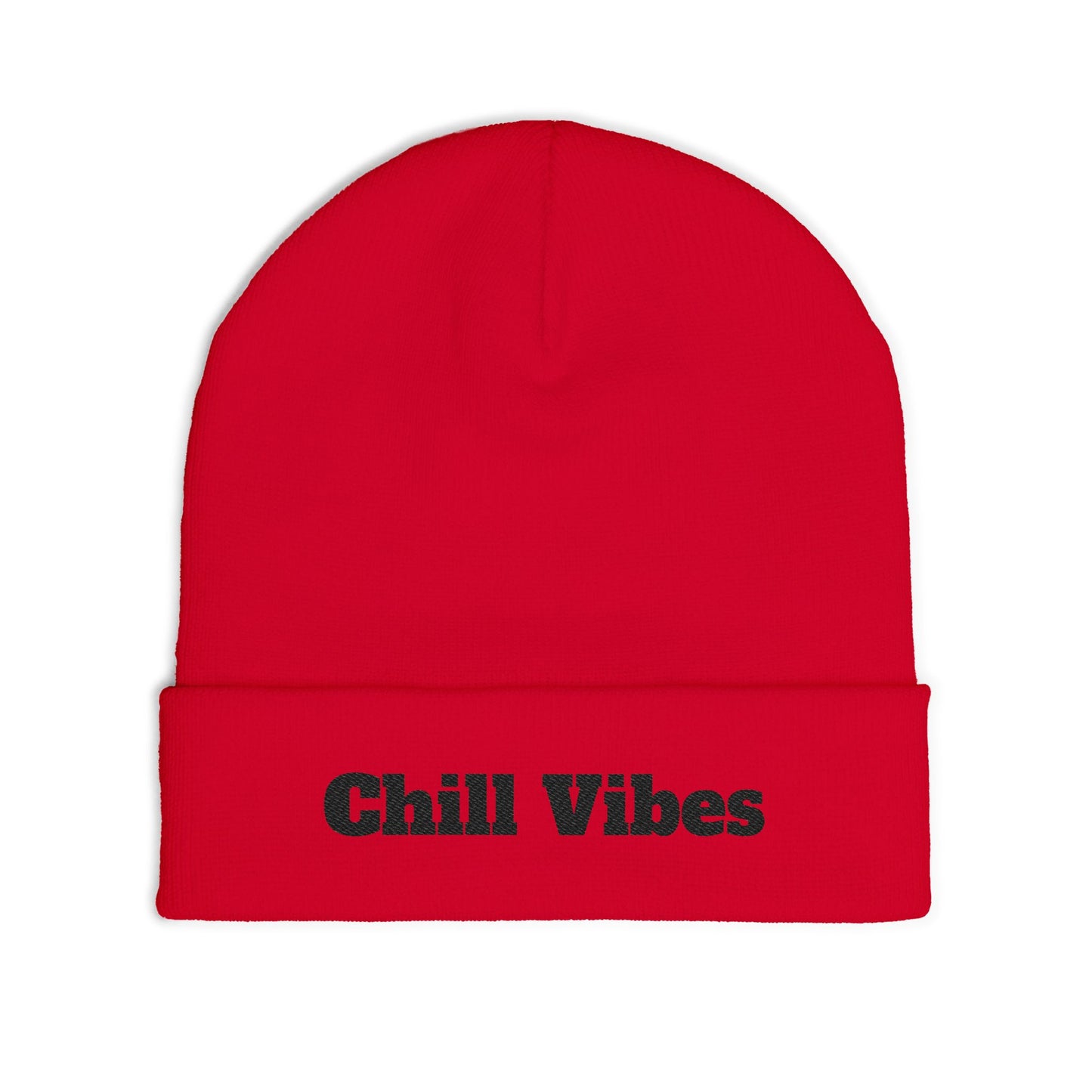 Chill Vibes™ Knit Beanie, Winter Hat, Cozy Accessories, Gift for Him/Her, Embroidered Beanie, Casual Headwear