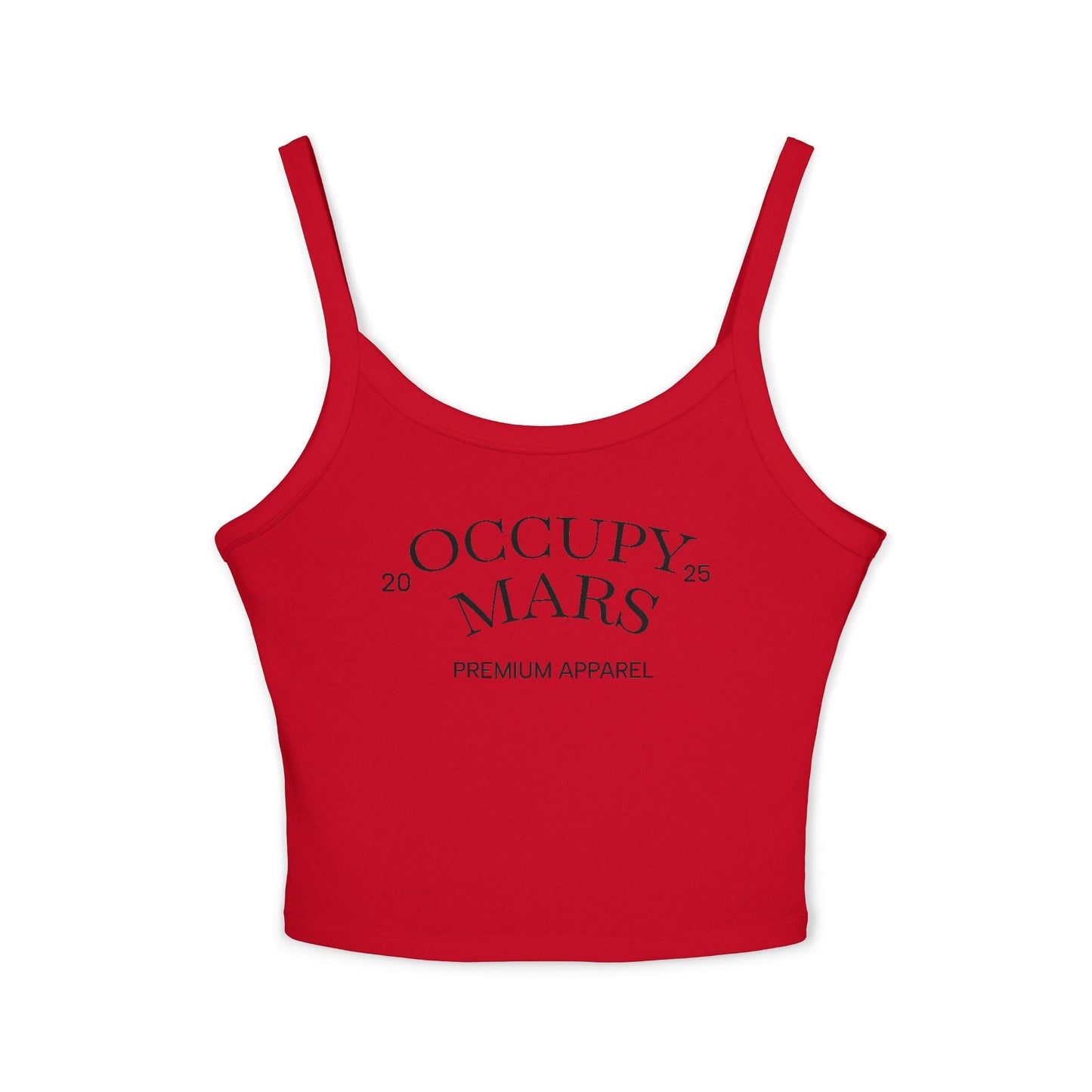 Occupy Mars™ Spaghetti Strap Tank Top, Trendy Crop Top, Summer Fashion, Space Lover Gift, Casual Wear, Festival Outfit