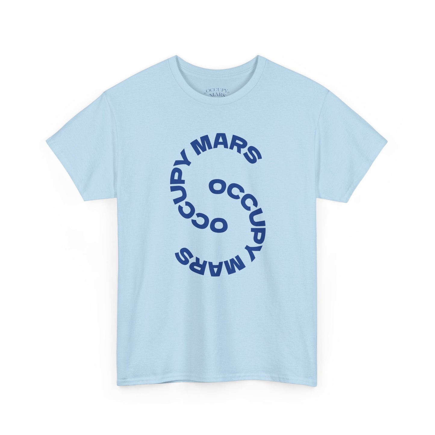 Occupy Mars™ Unisex Heavy Cotton Tee, Casual Statement Shirt, Gift for Space Lovers, Eco-Friendly Fashion, Fun Tee for Events