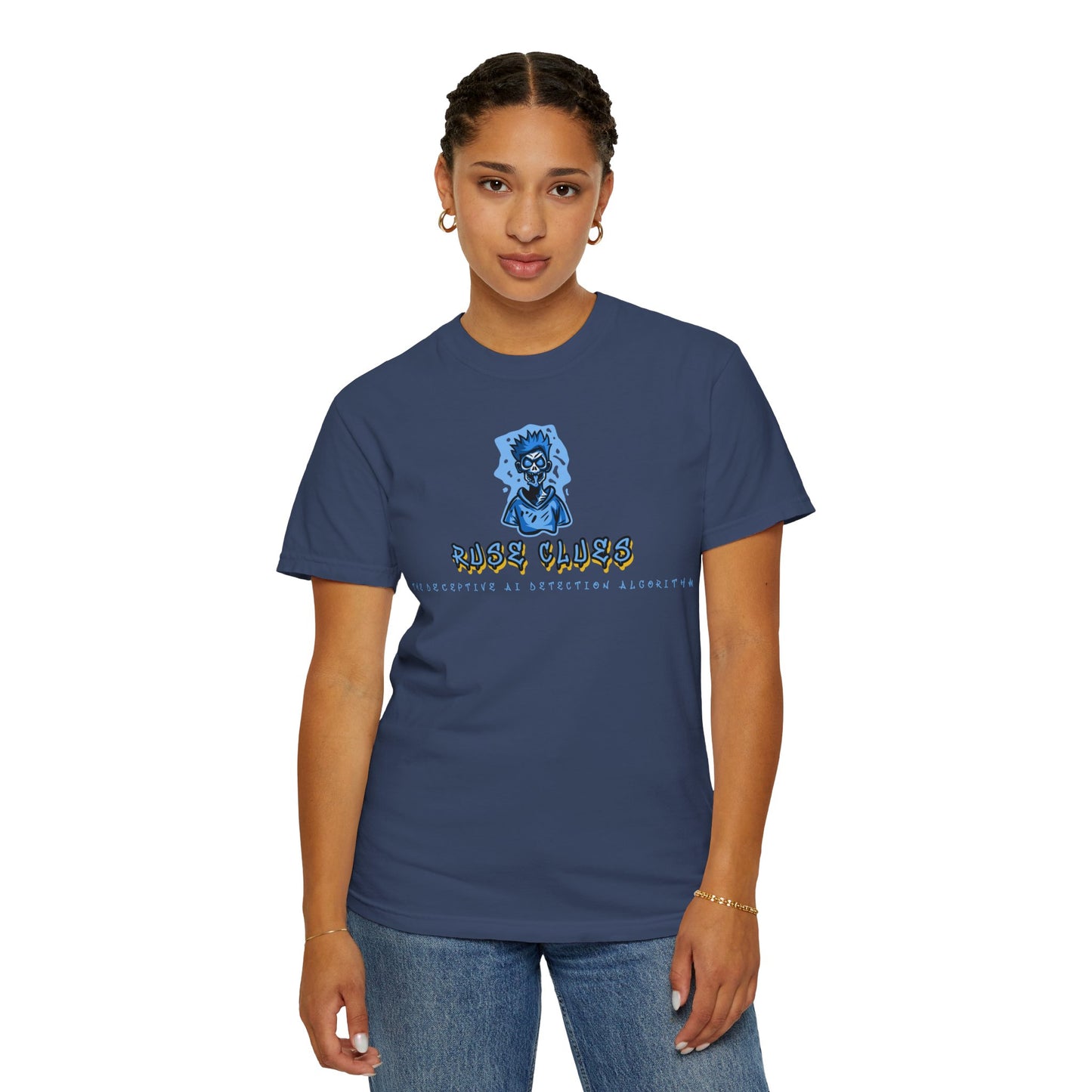 Unisex Garment-Dyed Ruse Clues™ T-shirt - Casual Style for Everyday Wear, Perfect Gift for Music Lovers, Summer Vibe, Graphic Tee