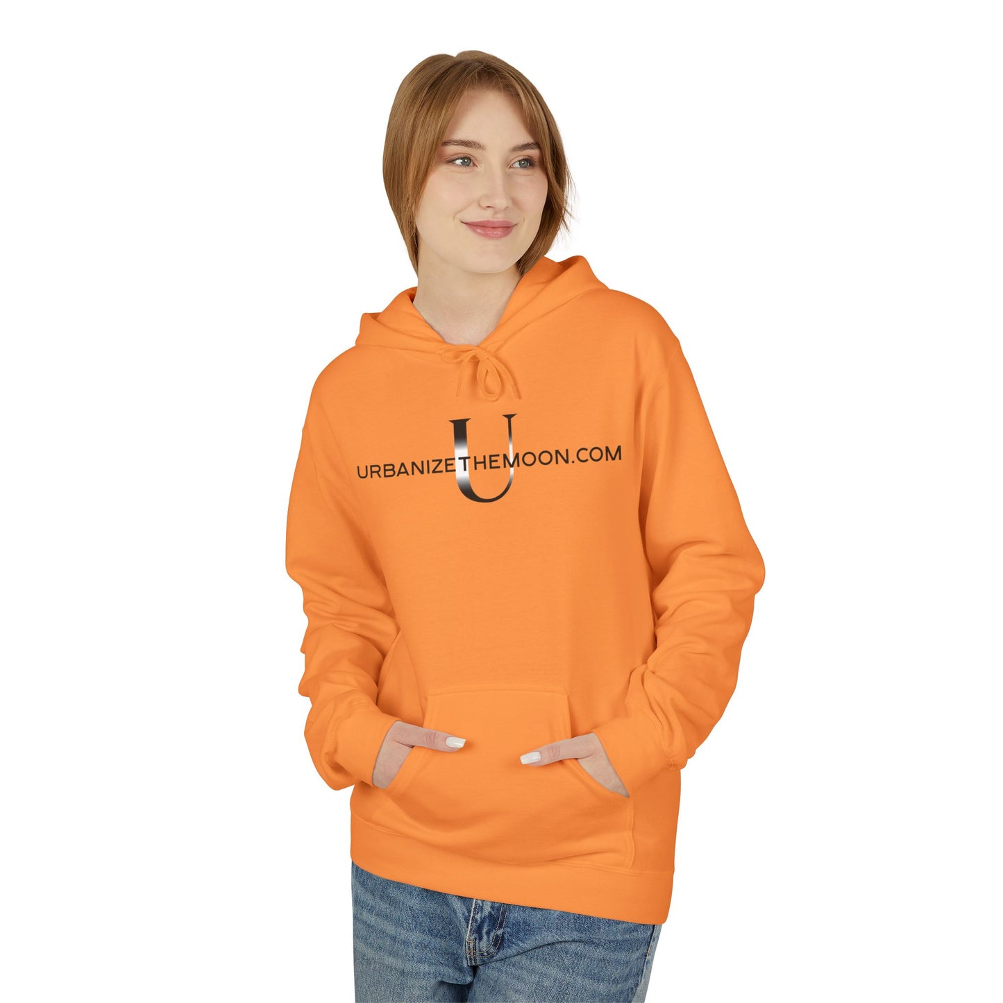 UrbanizeTheMoon.com™ Logo Hoodie — Minimal Moon Graphic Pullover