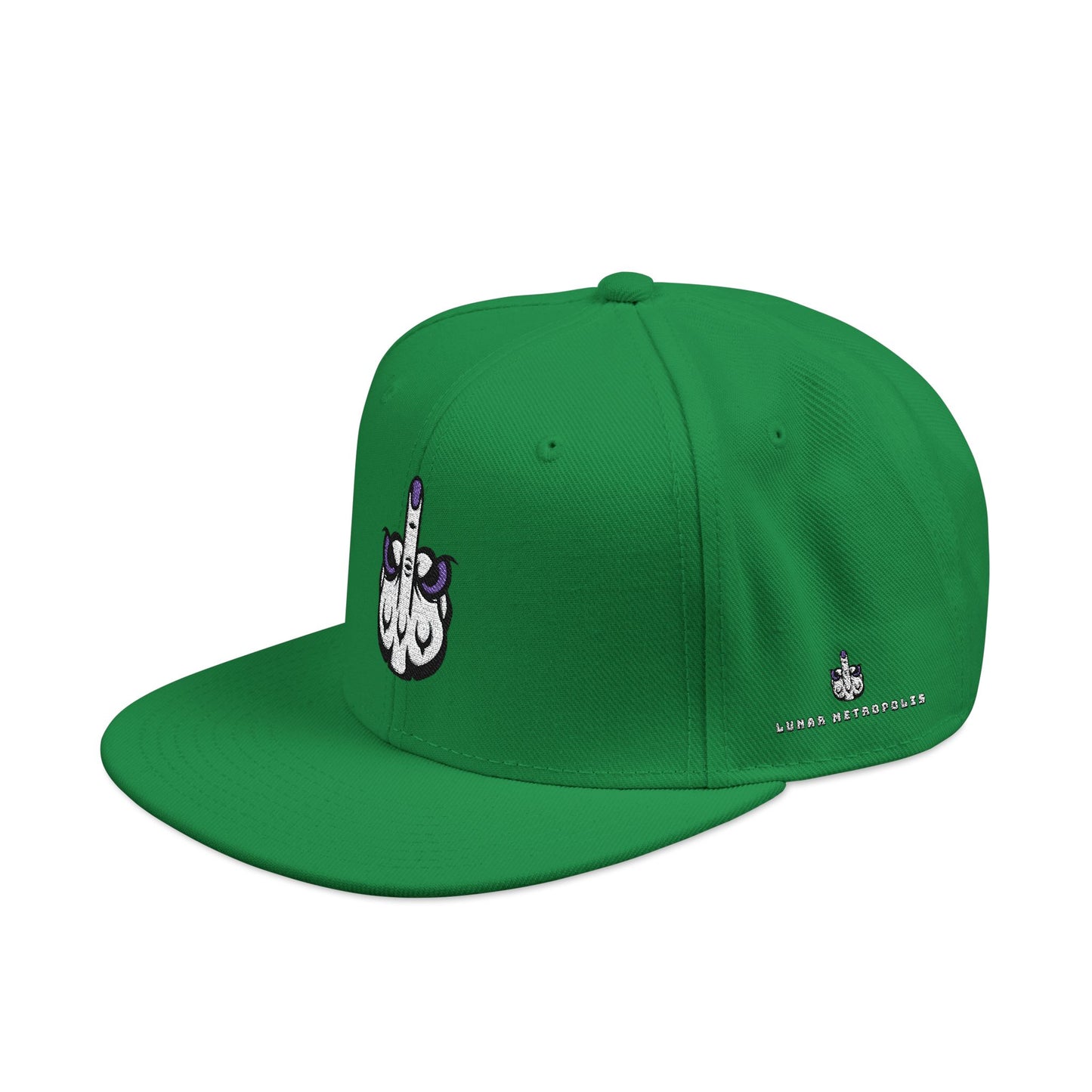 Lunar Metropolis™ Snapback Hat – Blue & White Floral Logo Cap