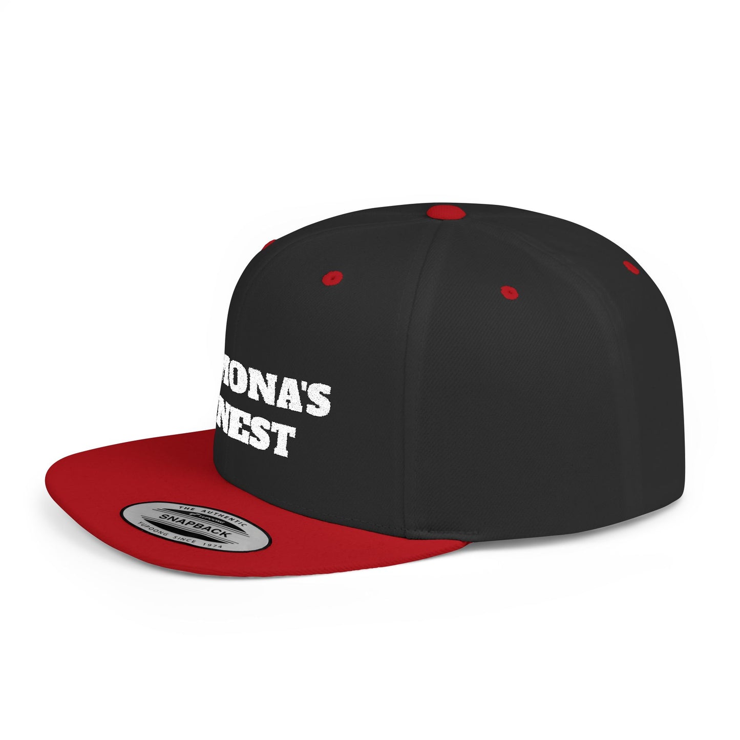Pomona's Finest™ Flat Bill Snapback Cap, Cool Snapback Hat, Urban Fashion Accessory, Gift for Trendsetters, Streetwear Style