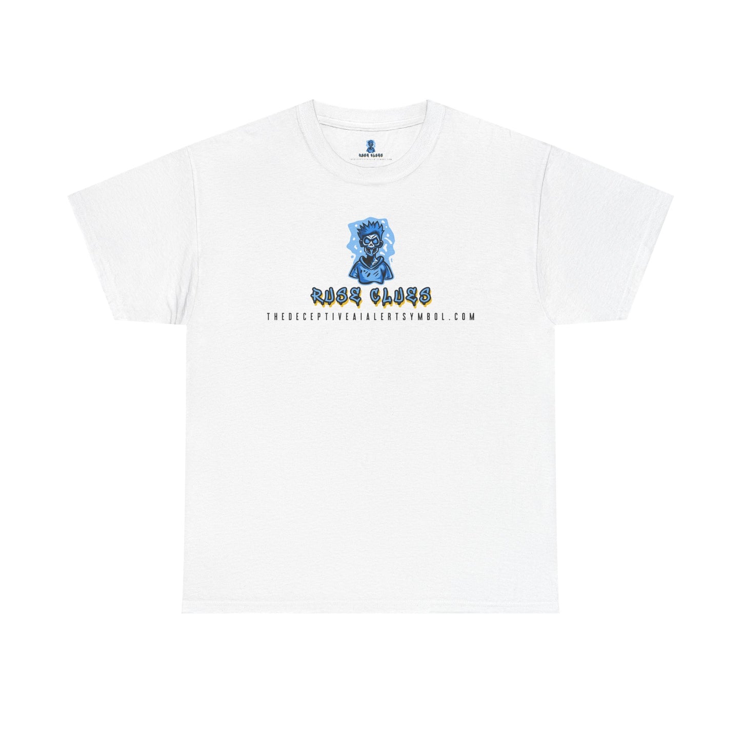 Ruse Clues® TheDeceptiveAIAlertSymbol.com™ Screaming Zombie logo Tee