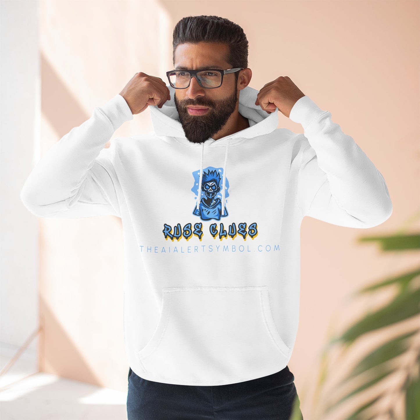 Ruse Clues® Hoodie — Blue Graphic Fleece Pullover