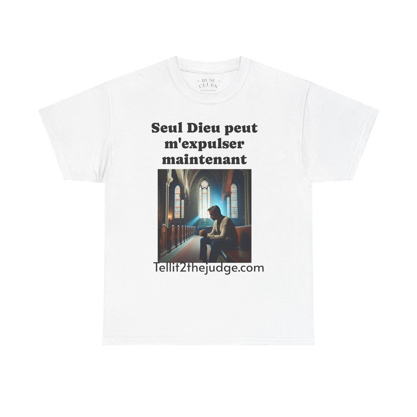 Unisex Heavy Cotton Only God Can Deport Me Now in French "Tellit2thejudge.com" Tee, Faith-Based Shirt, Comfortable Everyday Wear, Perfect for Gifting, Spiritual [...]