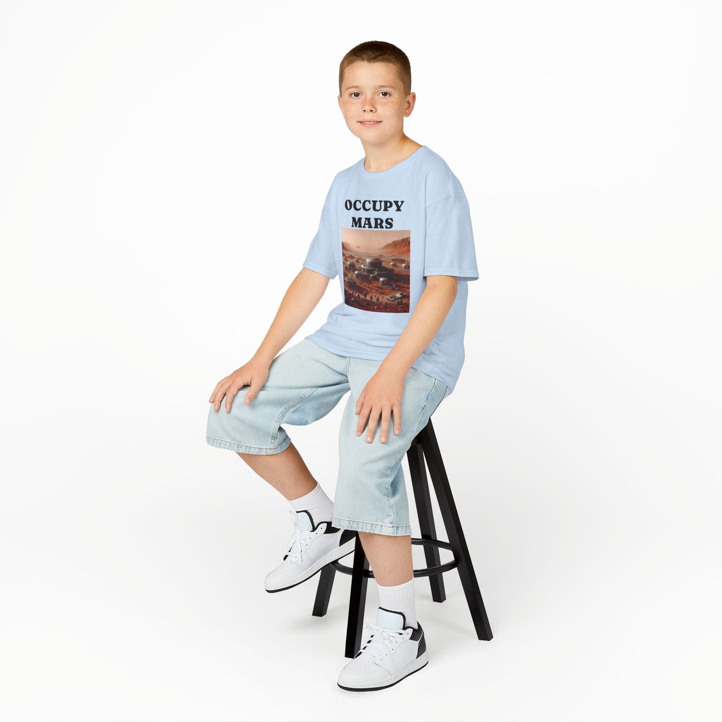 Occupy Mars™ Kids' Graphic Tee | Fun Space Tee, Cute Gift for Kids, Science Lovers, Casual Wear, Birthday Gift, Educational Apparel