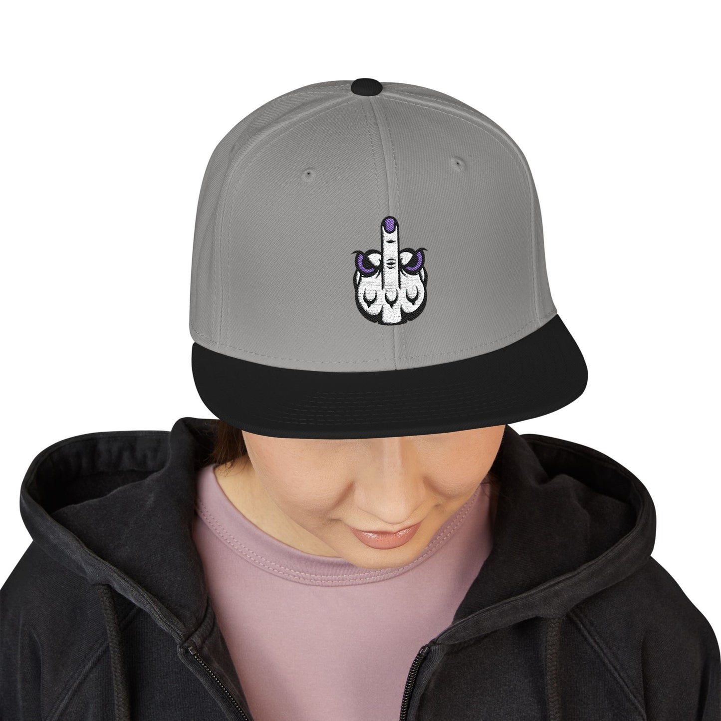 Lunar Metropolis™ Snapback Hat – Blue & White Floral Logo Cap