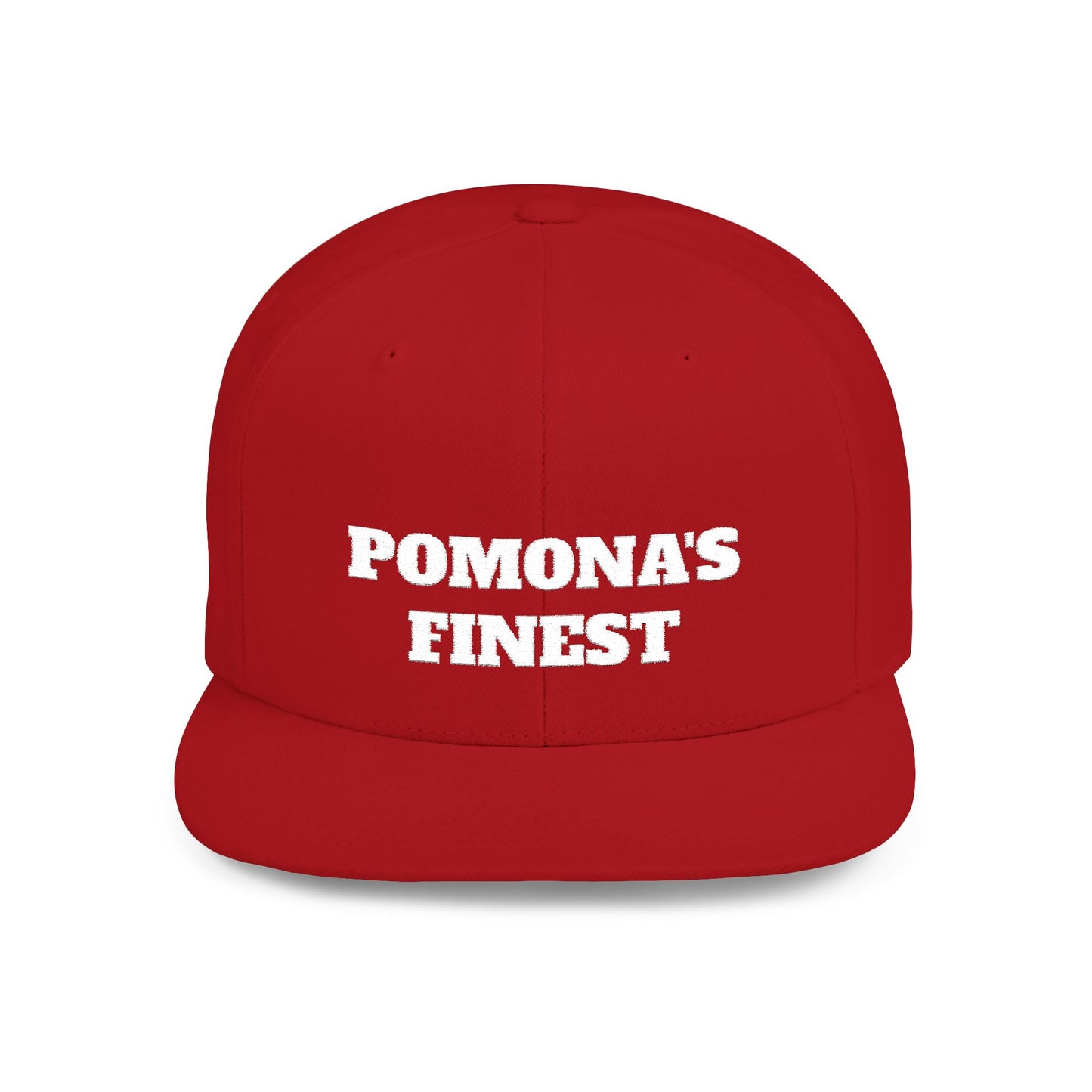 Pomona's Finest™ Flat Bill Snapback Cap, Cool Snapback Hat, Urban Fashion Accessory, Gift for Trendsetters, Streetwear Style
