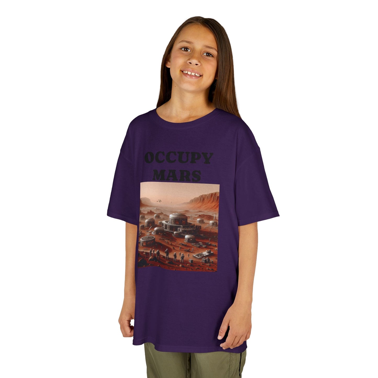 Occupy Mars™ Kids' Graphic Tee | Fun Space Tee, Cute Gift for Kids, Science Lovers, Casual Wear, Birthday Gift, Educational Apparel