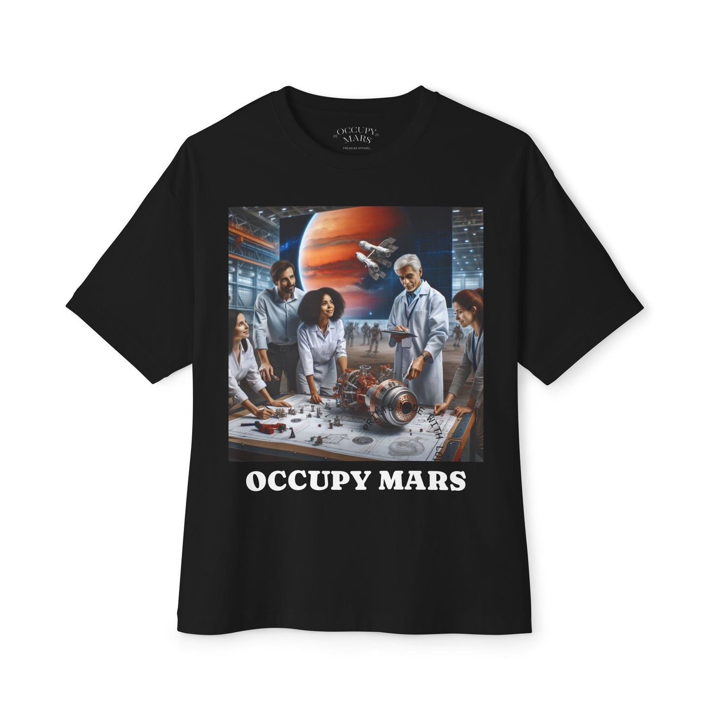 Occupy Mars™ Unisex Oversized Space-Themed Tee, Casual Graphic T-Shirt, Sci-Fi Inspired Shirt, Gift for Space Lovers, Occupy Mars Tee
