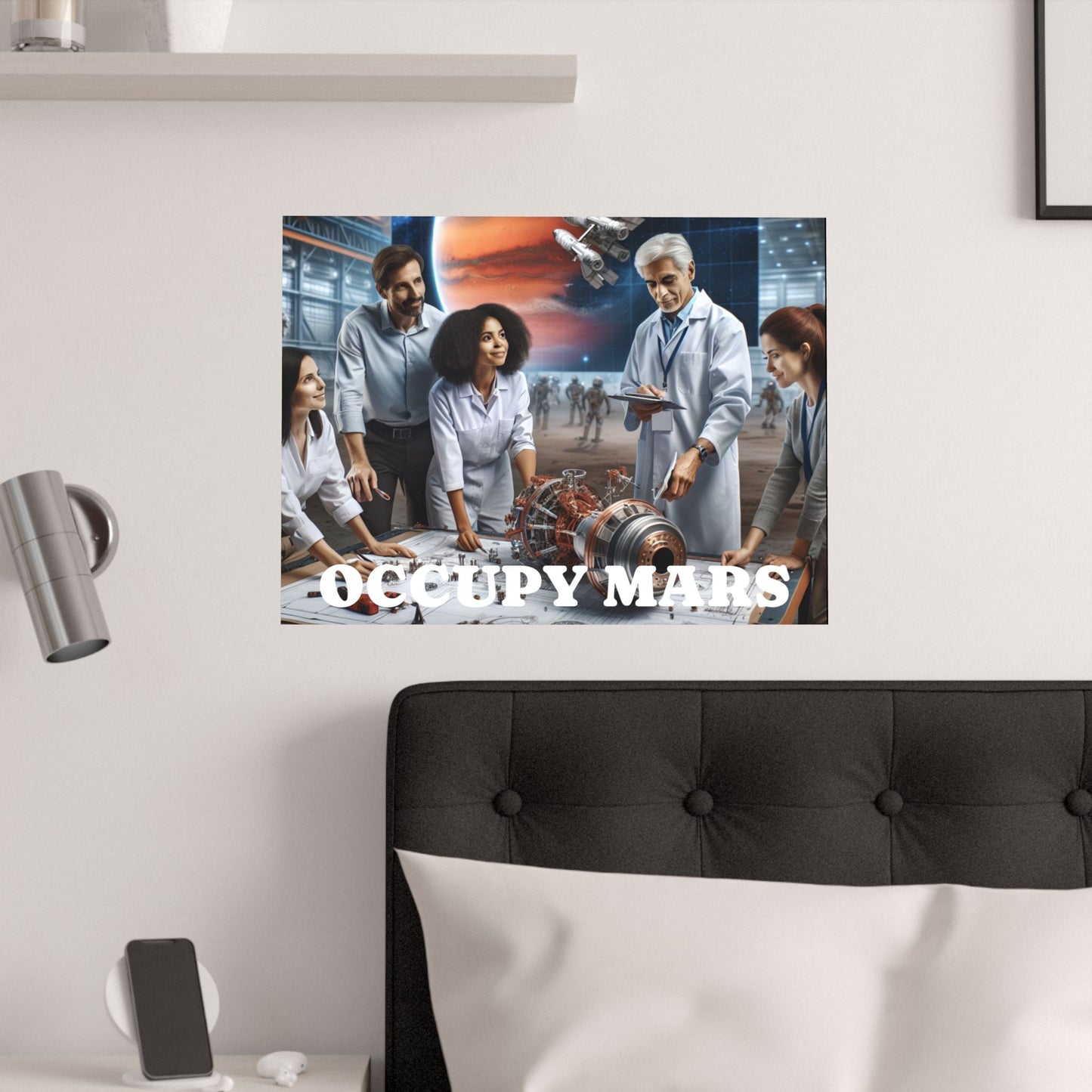 Inspirational Occupy Mars™ Satin Poster, Sci-Fi Artwork, Space Exploration Decor, Unique Wall Art, Gift for Astronaut Lovers