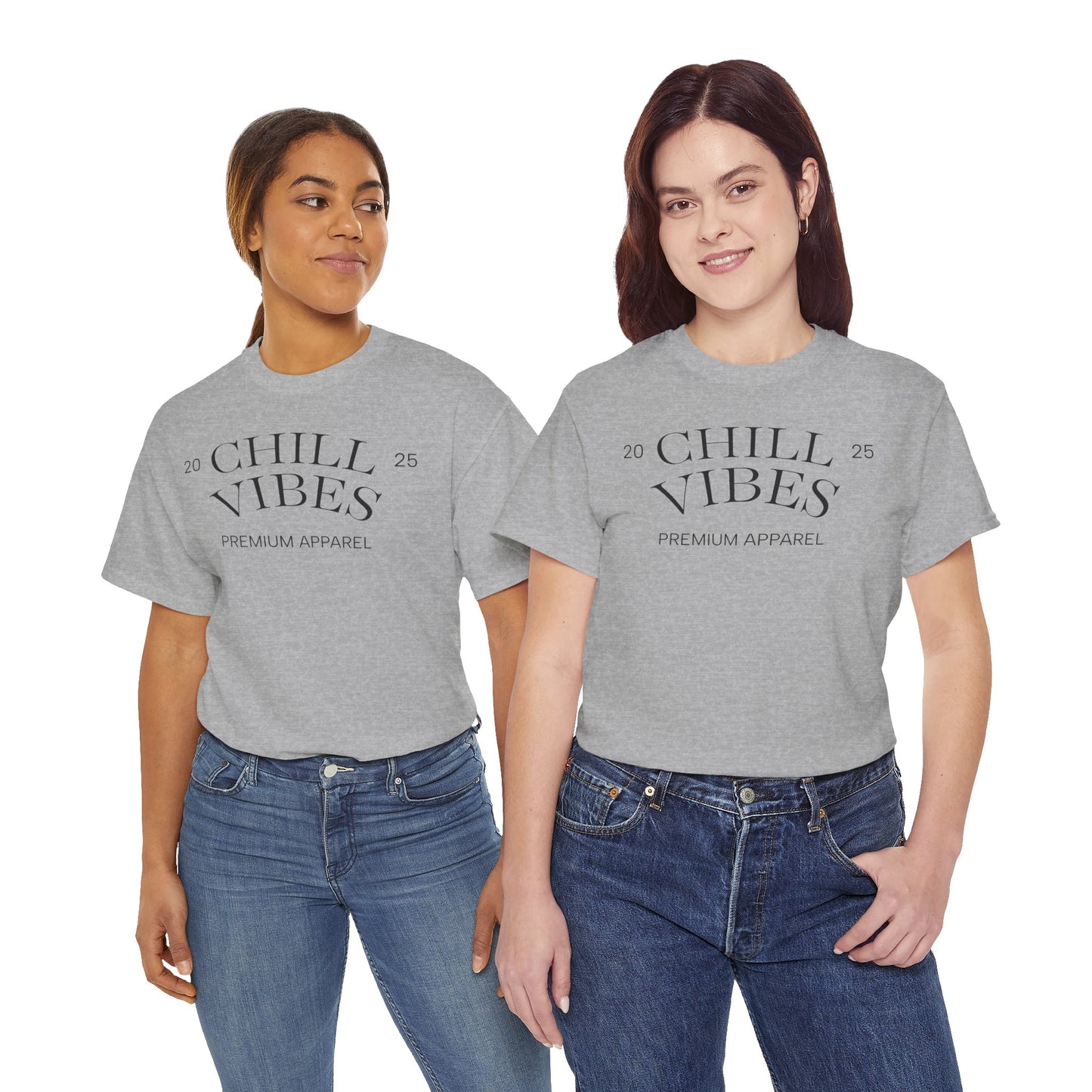Chill Vibes™ Unisex Heavy Cotton Tee, Relaxed Wear, Casual Outfit, Gift for Friends, Everyday Style, Chill Apparel