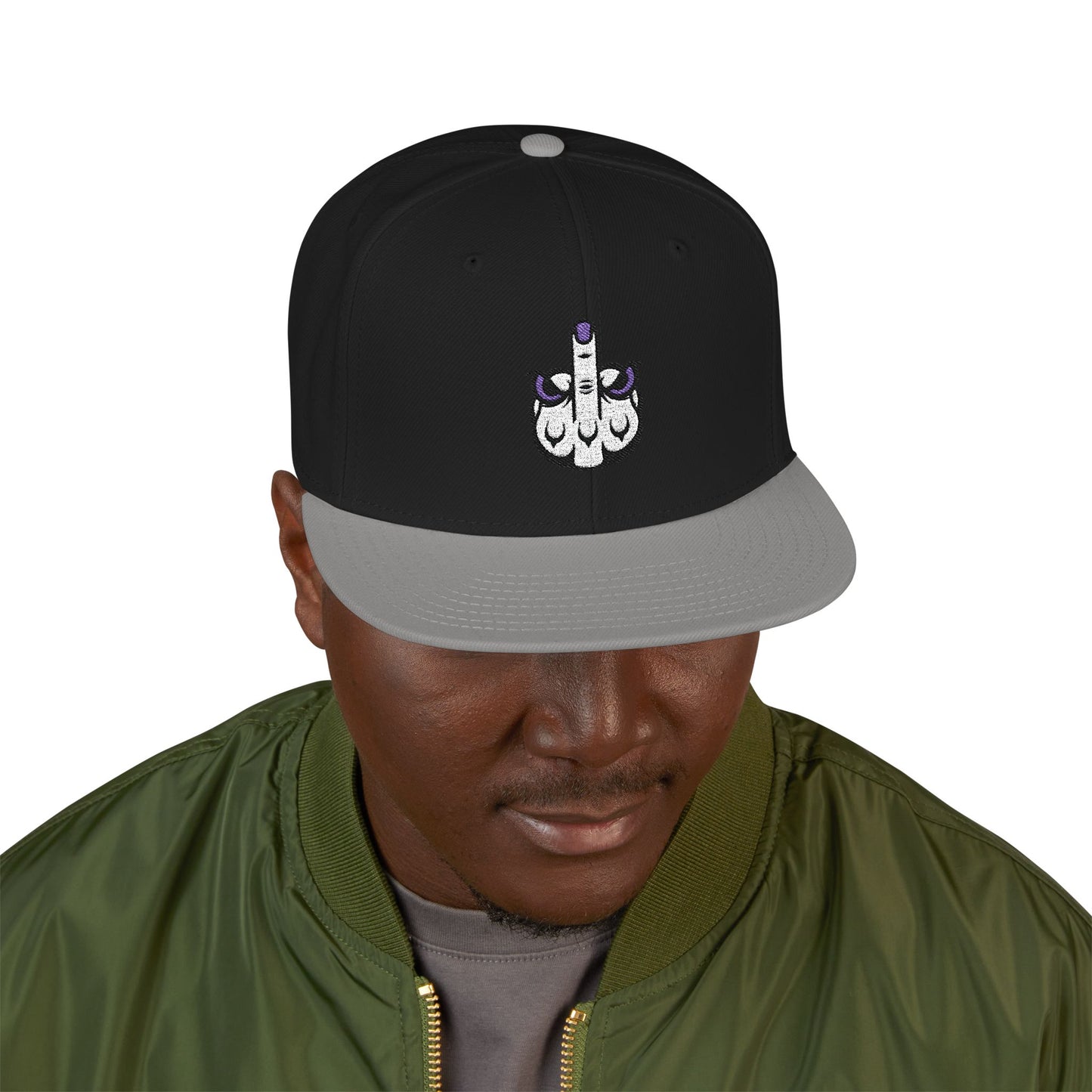 Lunar Metropolis™ Snapback Hat – Blue & White Floral Logo Cap