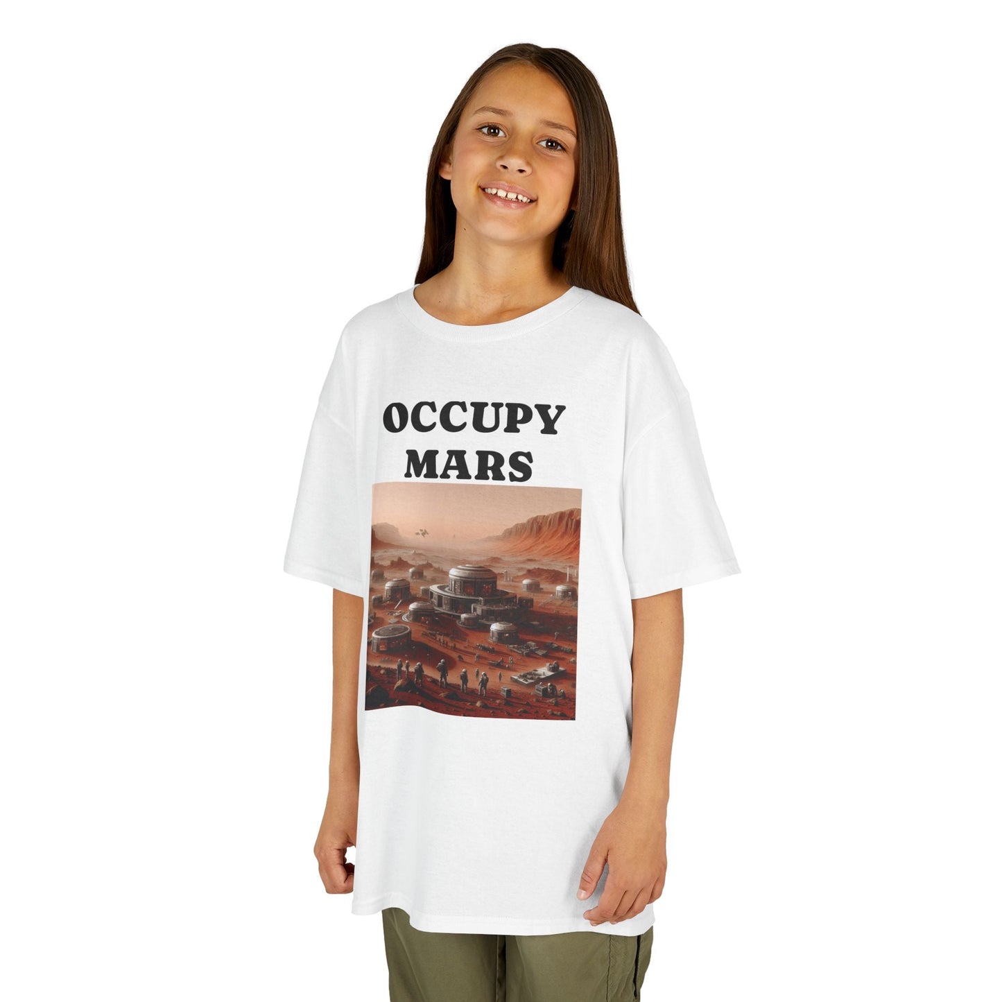 Occupy Mars™ Kids' Graphic Tee | Fun Space Tee, Cute Gift for Kids, Science Lovers, Casual Wear, Birthday Gift, Educational Apparel