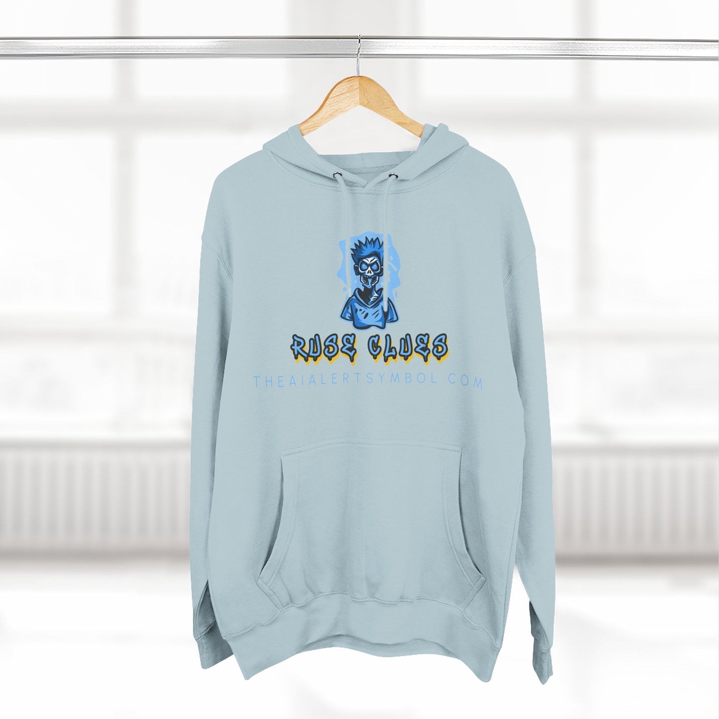 Ruse Clues® Hoodie — Blue Graphic Fleece Pullover