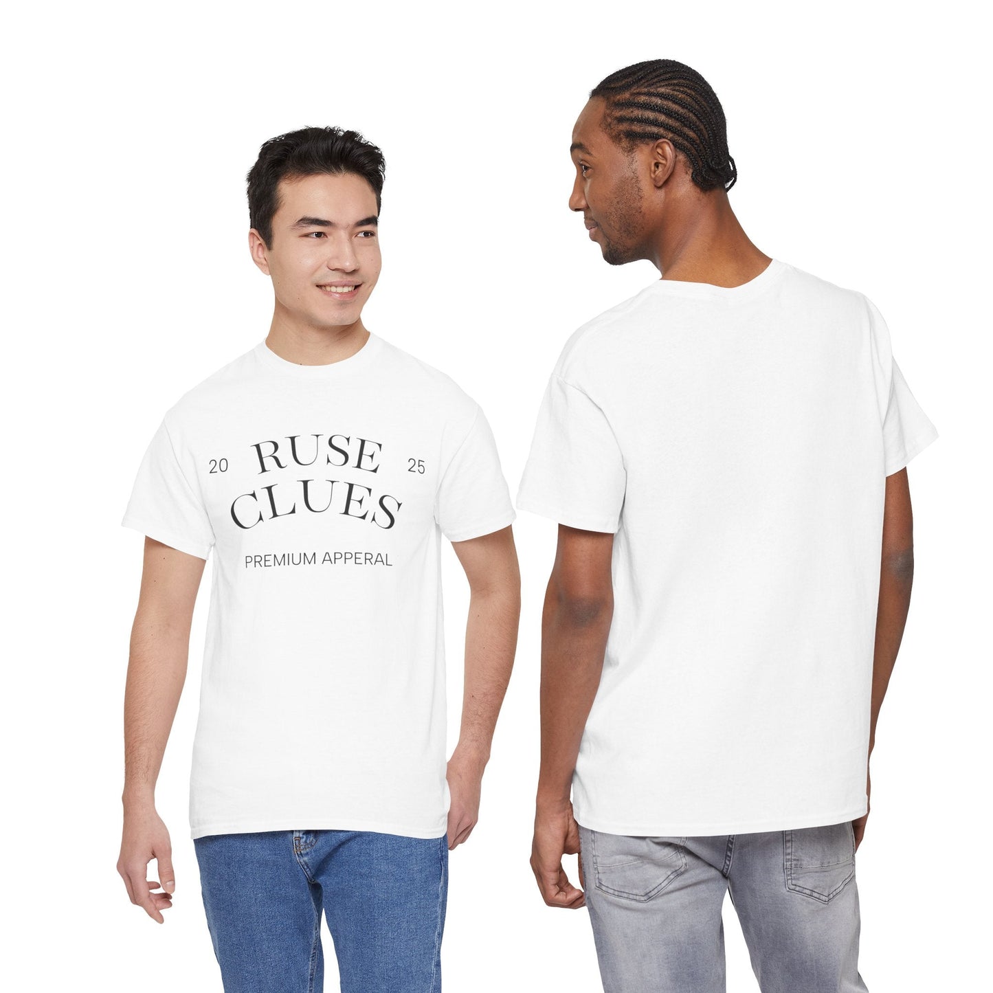 Unisex Heavy Cotton Ruse Clues® Tee | Casual Wear, Gift for Him, Gift for Her, Trendy Apparel, Everyday Style