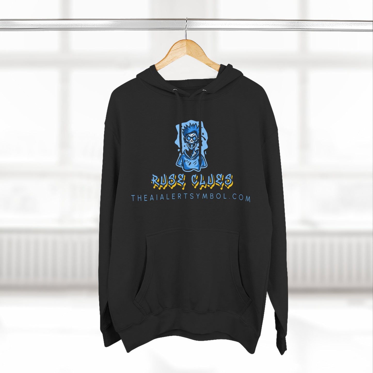Ruse Clues® Hoodie — Blue Graphic Fleece Pullover