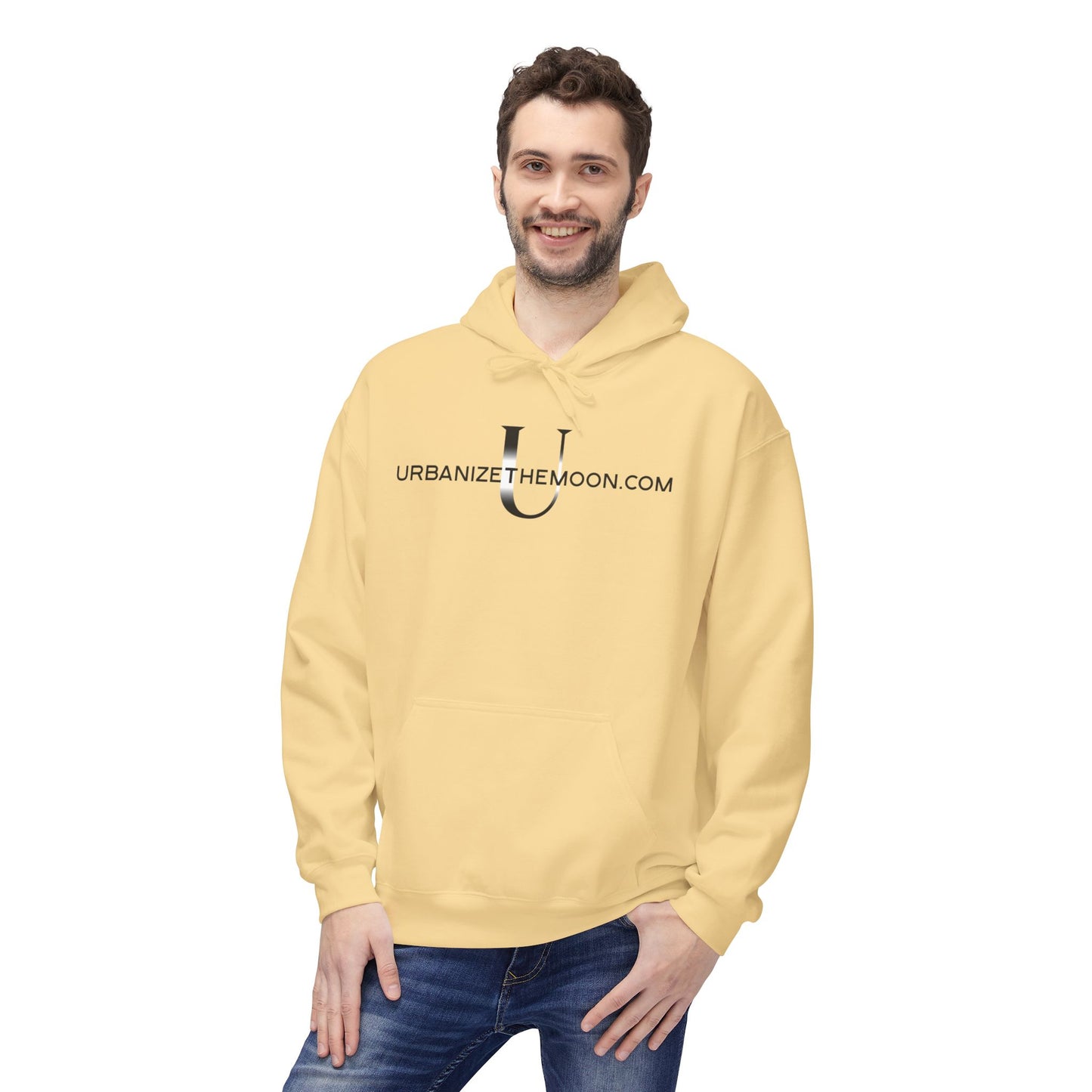 UrbanizeTheMoon.com™ Logo Hoodie — Minimal Moon Graphic Pullover