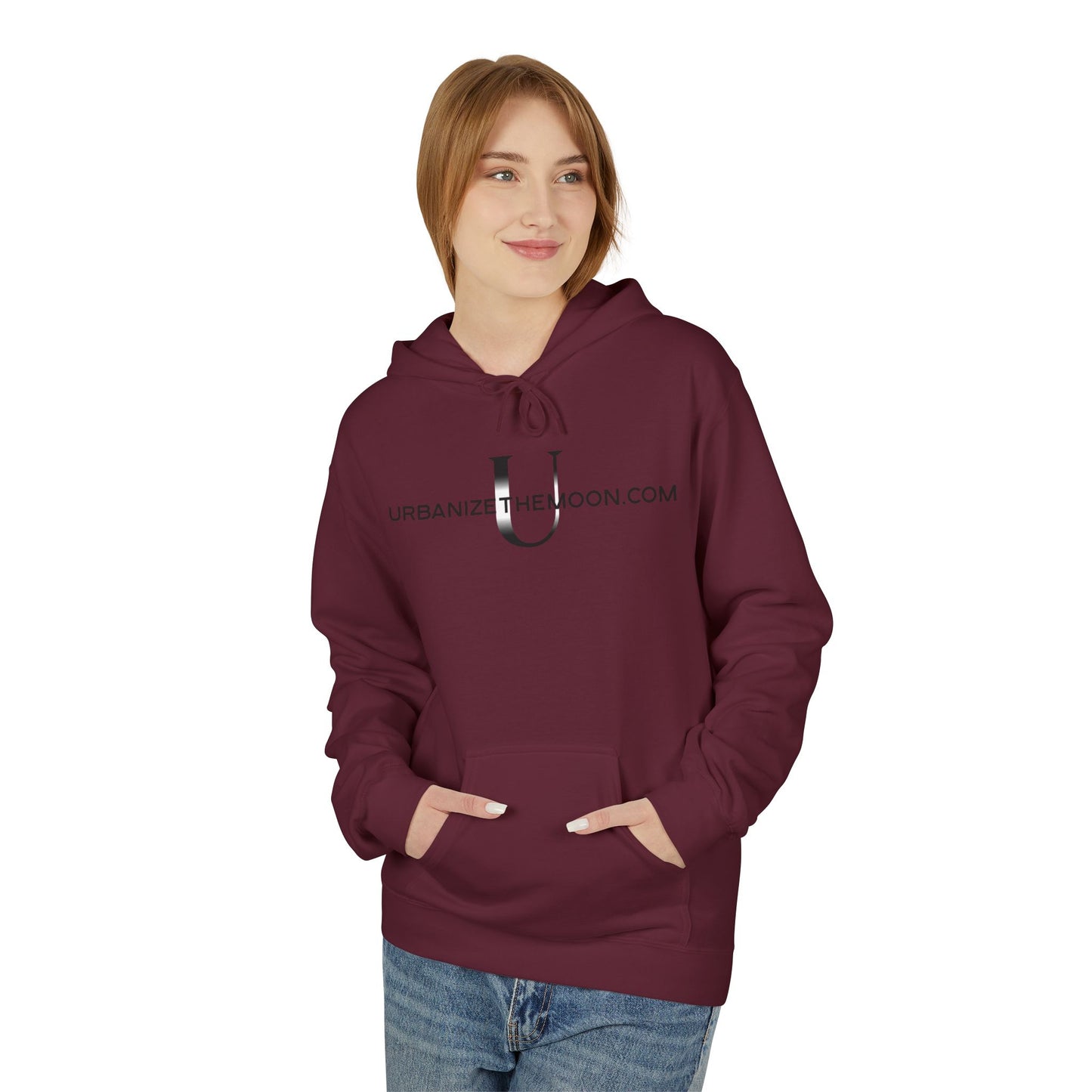UrbanizeTheMoon.com™ Logo Hoodie — Minimal Moon Graphic Pullover