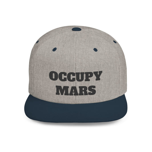 Occupy Mars™ Flat Bill Snapback | Space Themed Cap for Astronaut Enthusiasts, Trendy Unisex Hat, Gift for Science Lovers