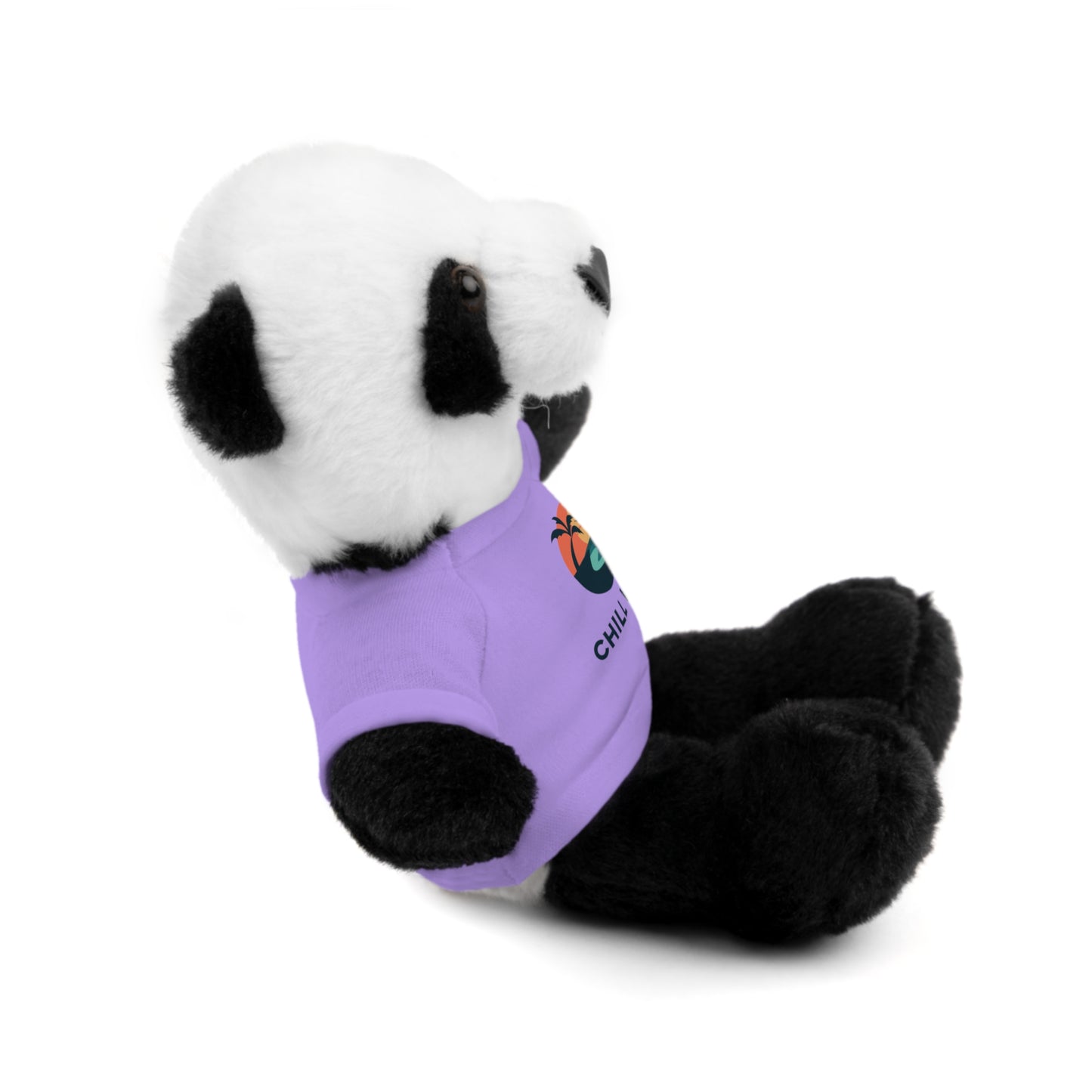 Chill Vibes Stuffed Animal, Cute Gift for Kids, Plush Toy with Tee, Birthday Present, Cozy Home Decor, Baby Shower Gift
