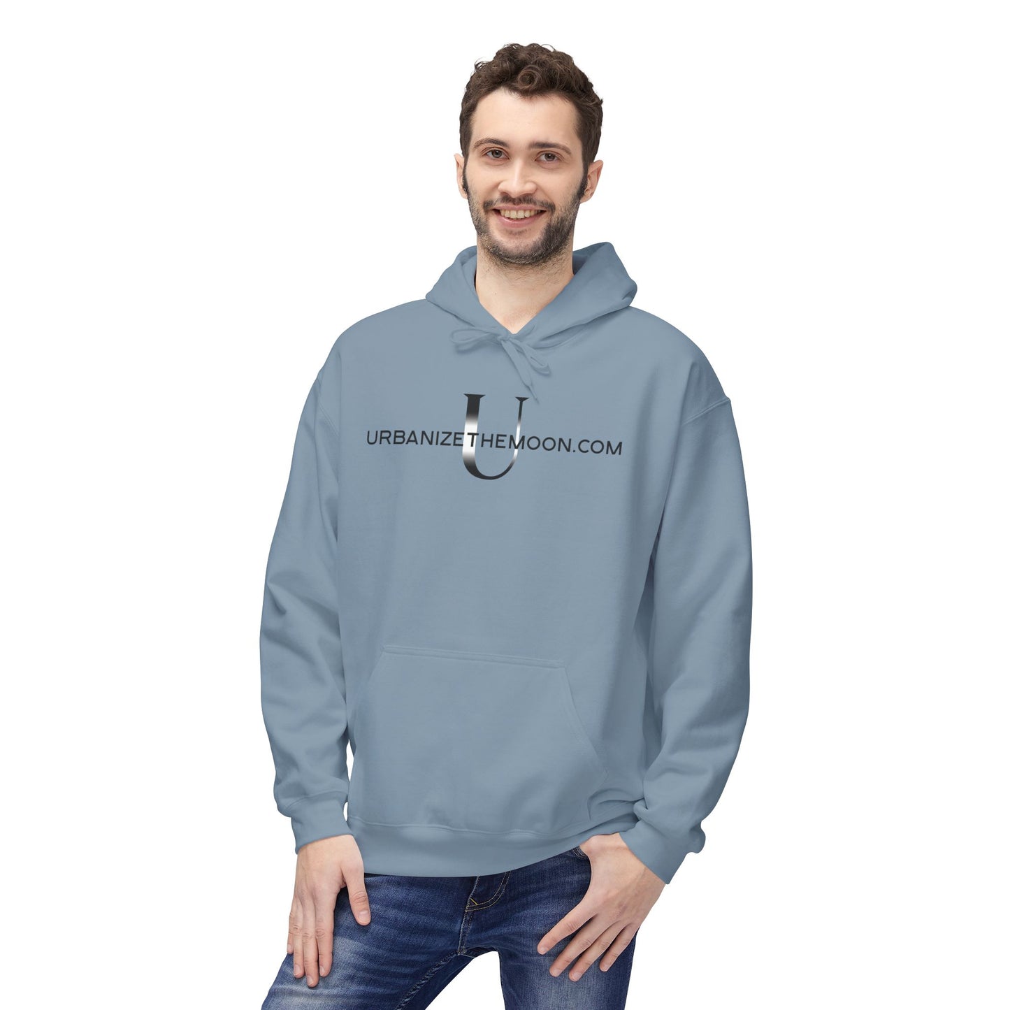 UrbanizeTheMoon.com™ Logo Hoodie — Minimal Moon Graphic Pullover