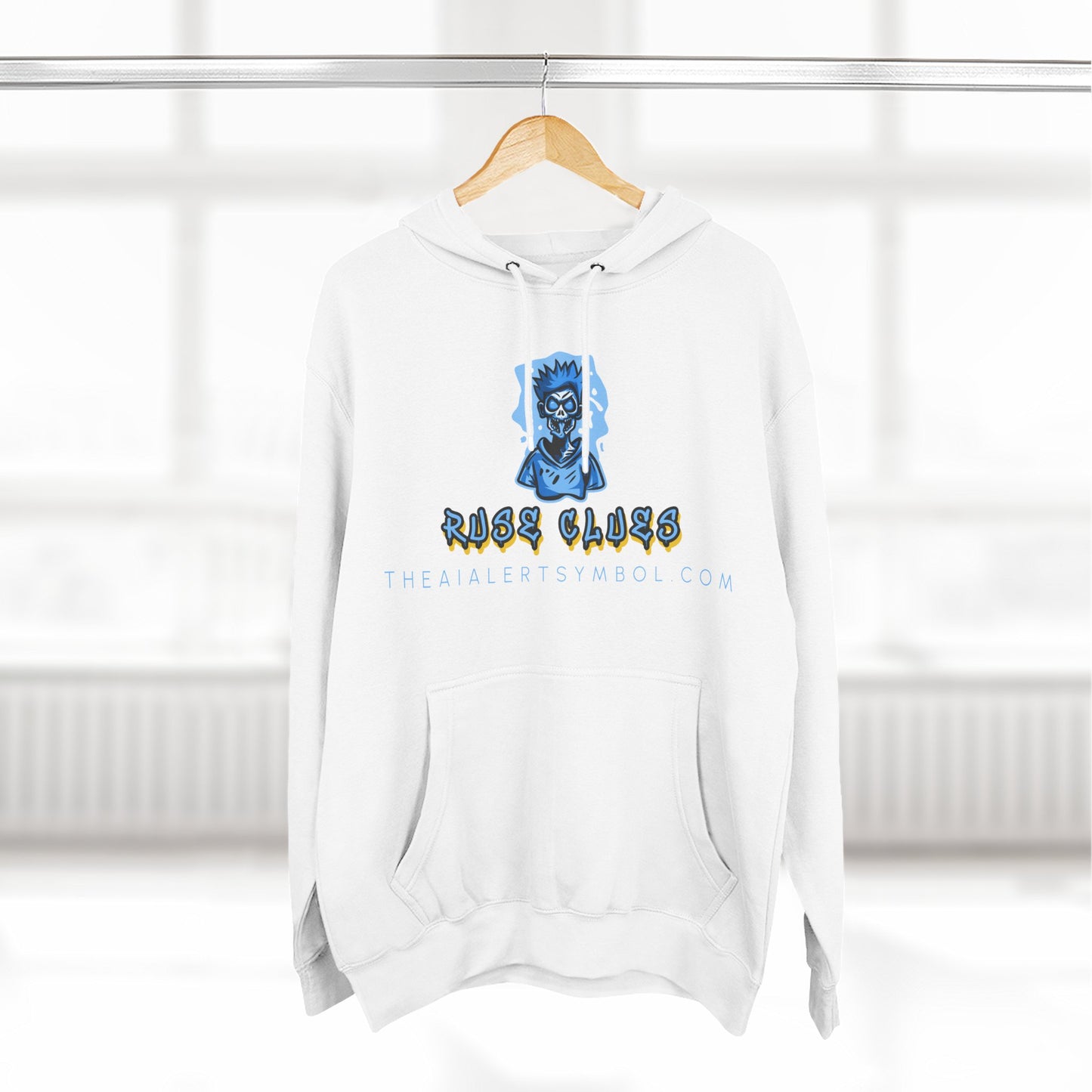 Ruse Clues® Hoodie — Blue Graphic Fleece Pullover