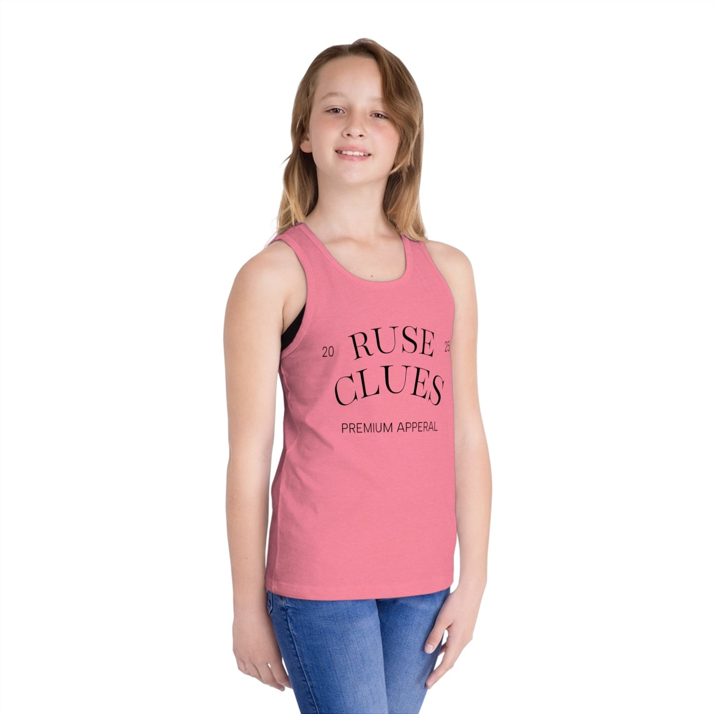 RUSE CLUES® Kids Jersey Tank Top, Cool Summer Apparel, Stylish Activewear, Gift for Kids, Birthday Outfit, Sports Tank