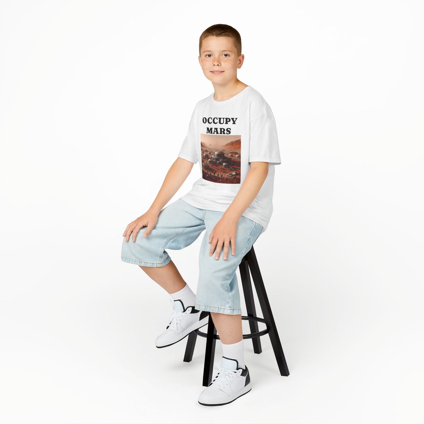 Occupy Mars™ Kids' Graphic Tee | Fun Space Tee, Cute Gift for Kids, Science Lovers, Casual Wear, Birthday Gift, Educational Apparel