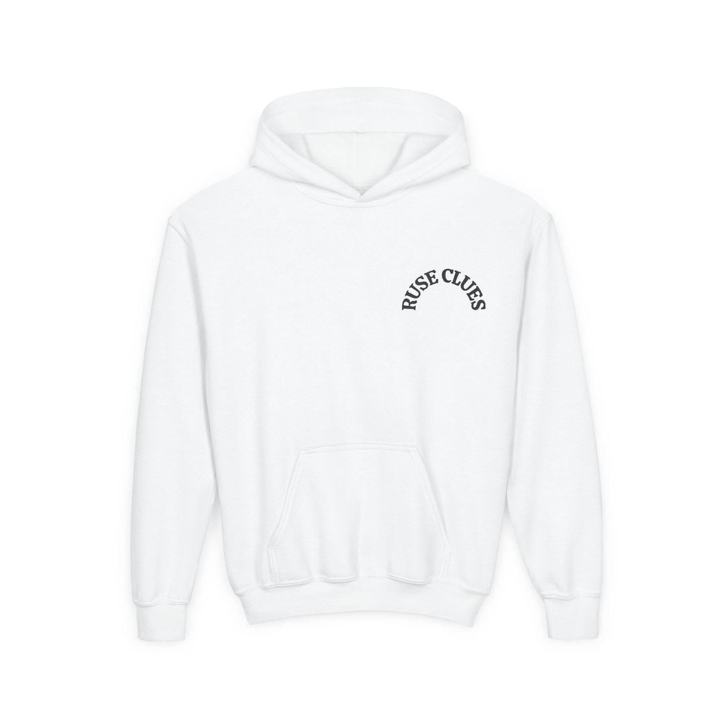 Youth Heavy Blend Hooded Ruse Clues® Sweatshirt - Comfortable, Cozy, Ideal for Lazy Days, Perfect for Fall and Winter, Great Gift for Teens, Casual Wear