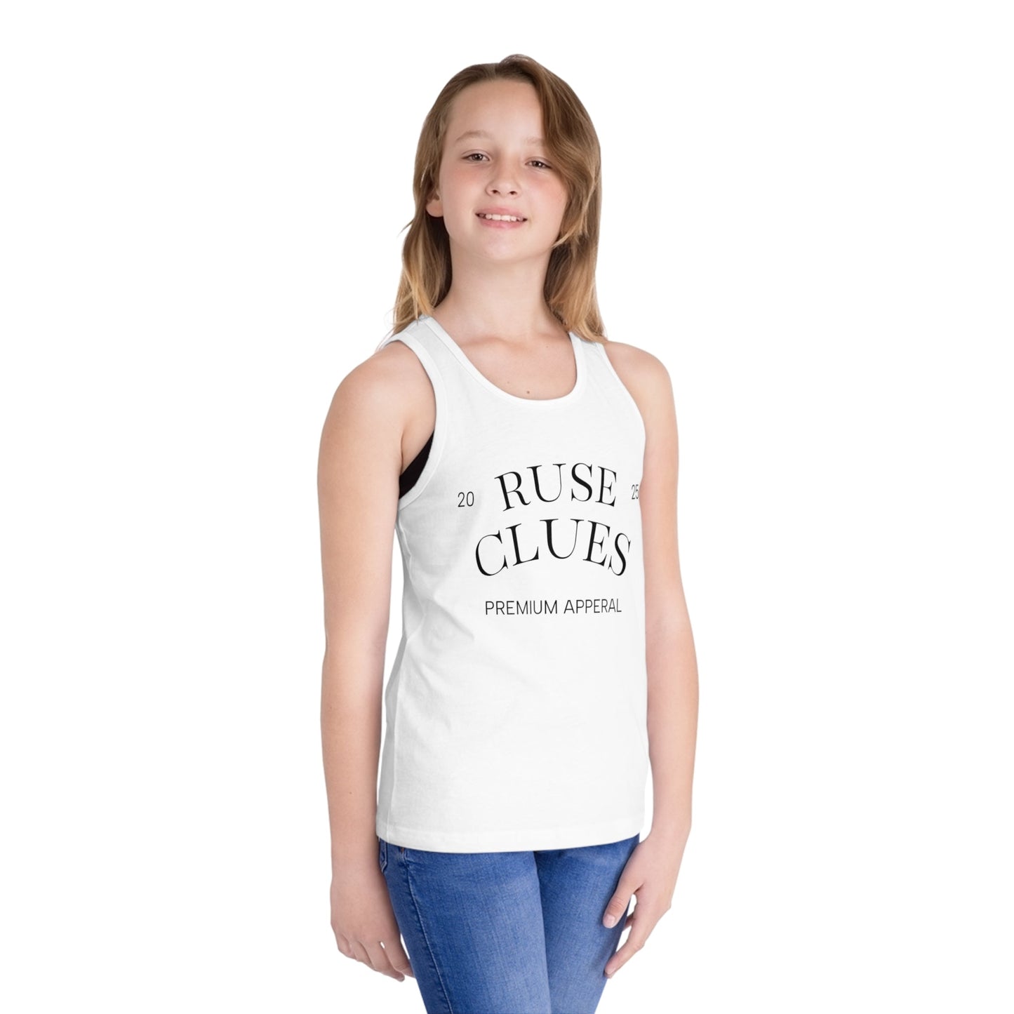 RUSE CLUES® Kids Jersey Tank Top, Cool Summer Apparel, Stylish Activewear, Gift for Kids, Birthday Outfit, Sports Tank