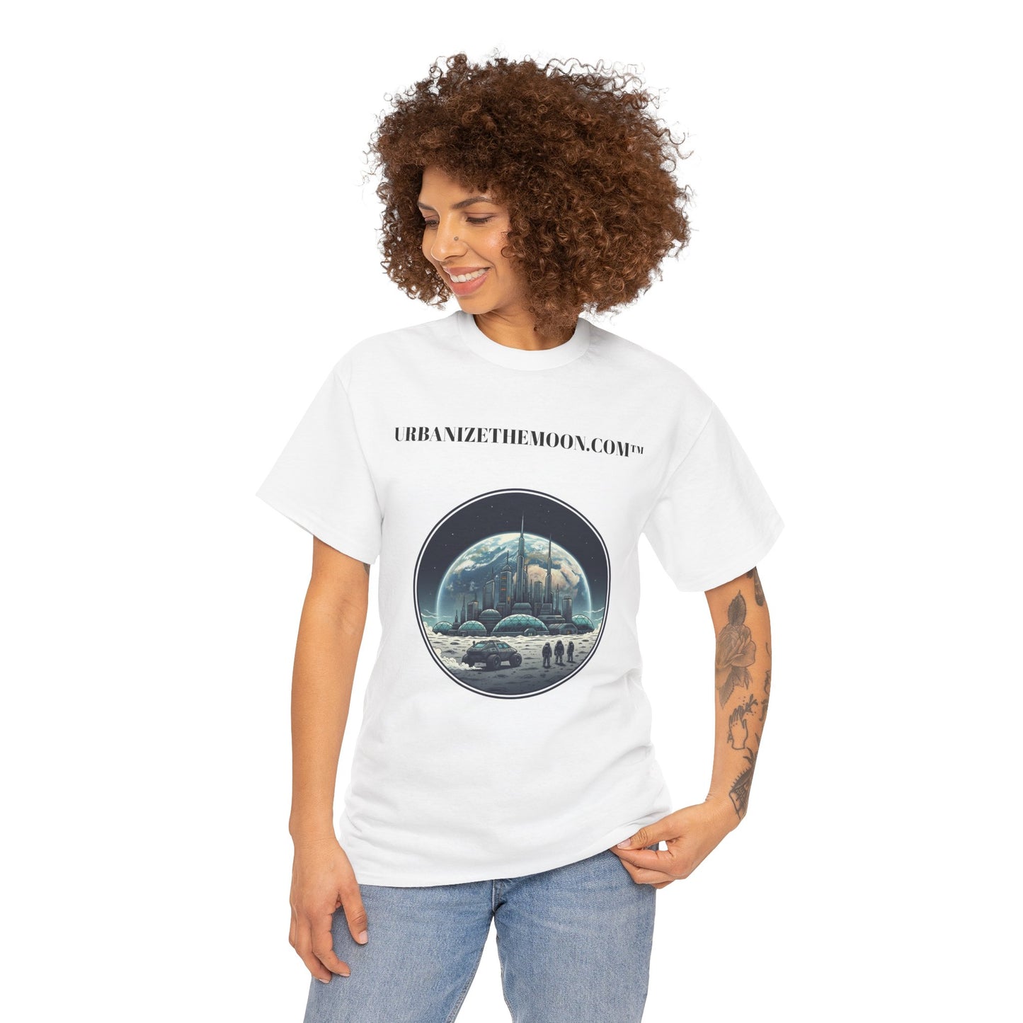 Lunar Metropolis™ Tee — UrbanizeTheMoon.com™ Sci‑Fi T-Shirt