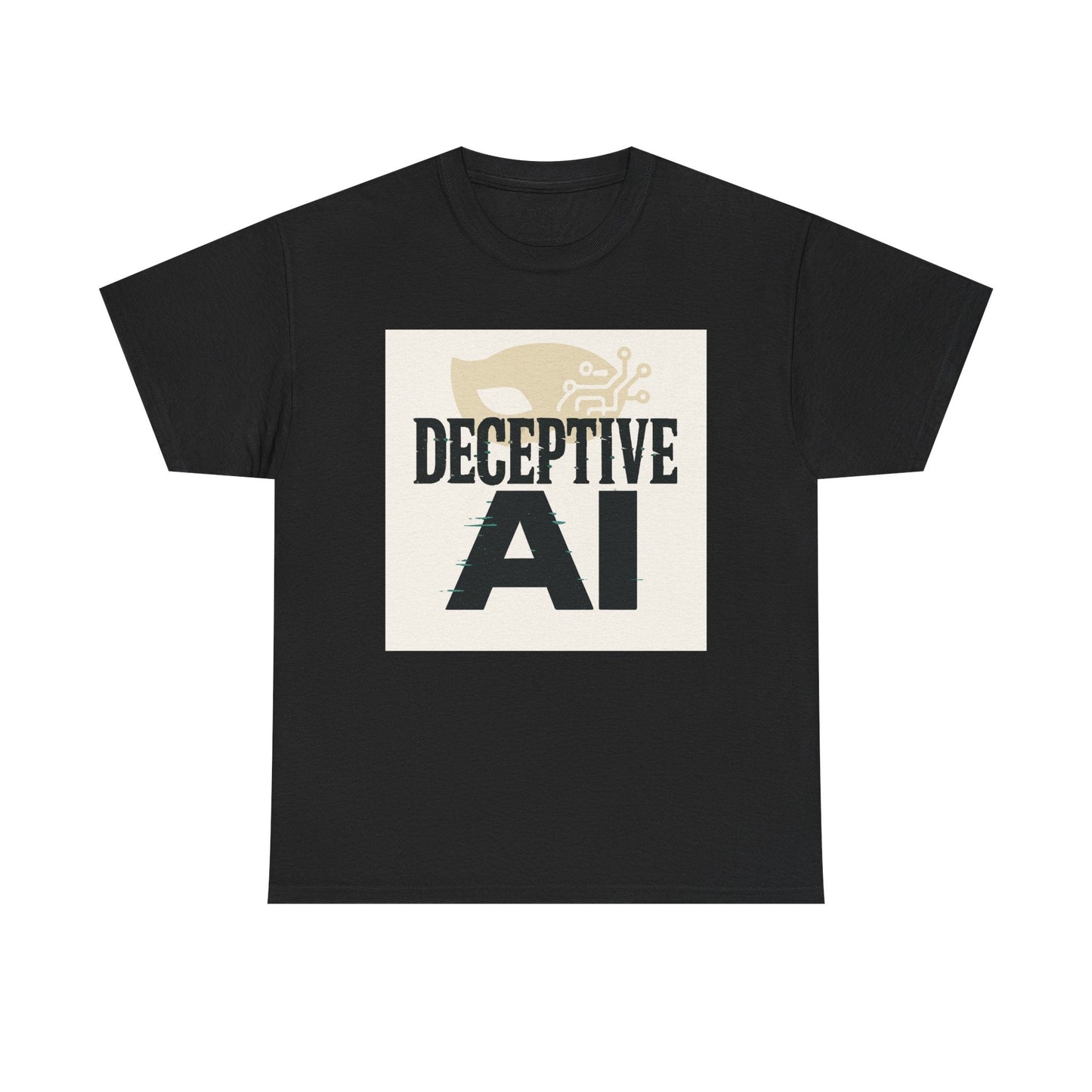 Deceptive AI Unisex Heavy Cotton Ruse Clues® Tee - Bold Graphic Tee for Tech Enthusiasts