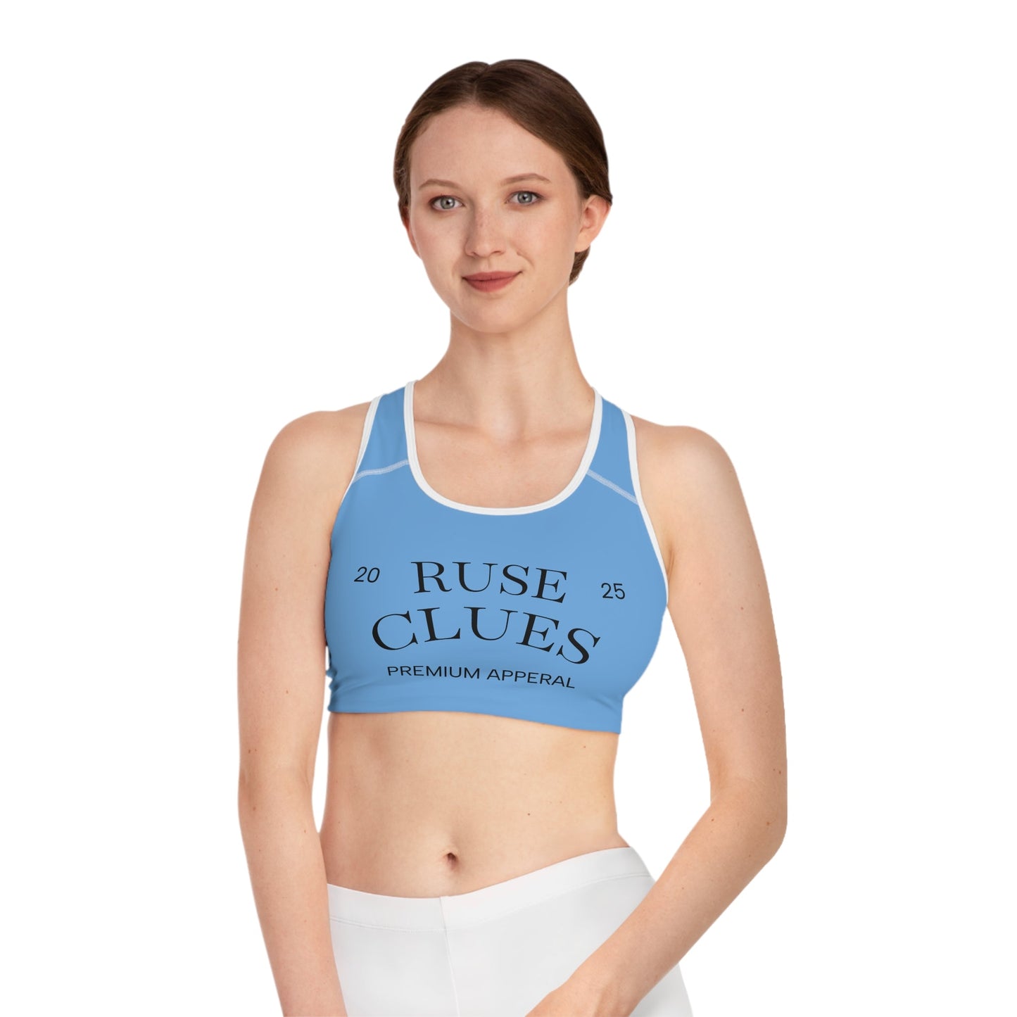 Trendy Ruse Clues® Sports Bra for Active Women, Gym Wear, Fitness Apparel, Comfortable Fitness Gear