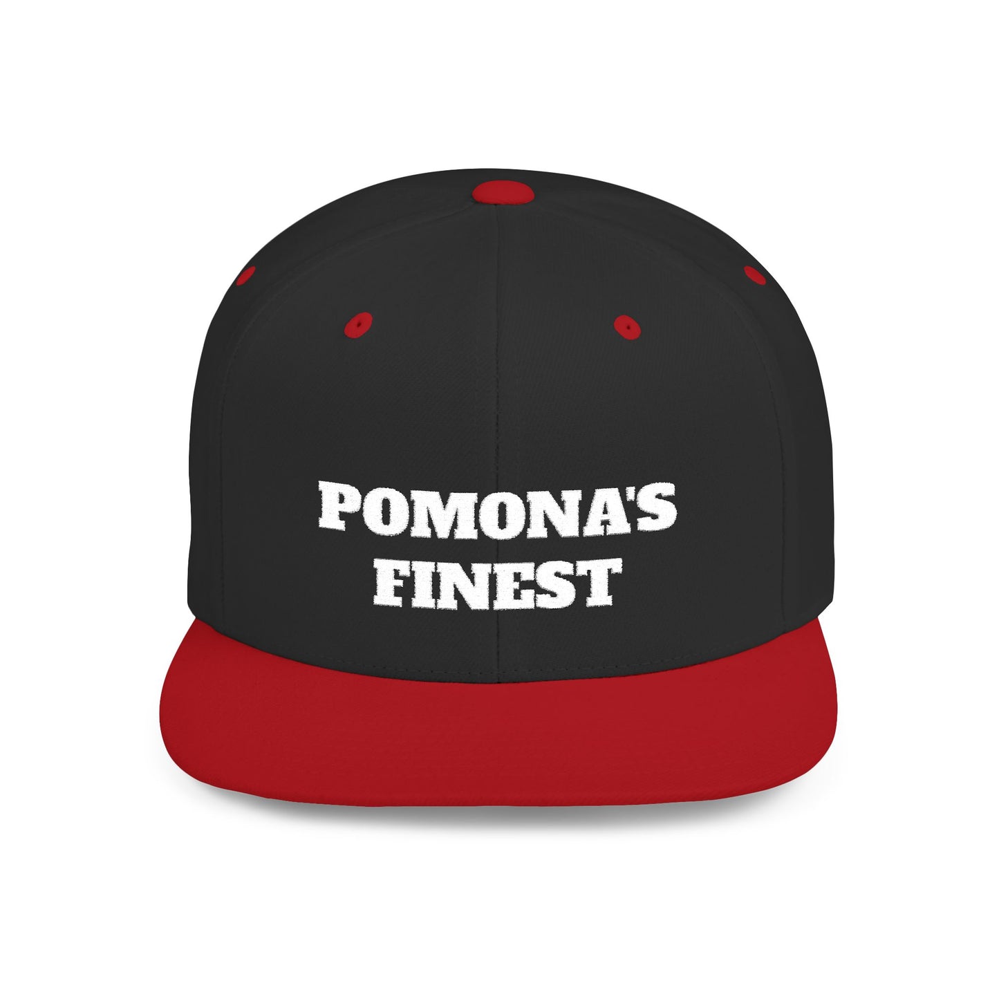 Pomona's Finest™ Flat Bill Snapback Cap, Cool Snapback Hat, Urban Fashion Accessory, Gift for Trendsetters, Streetwear Style