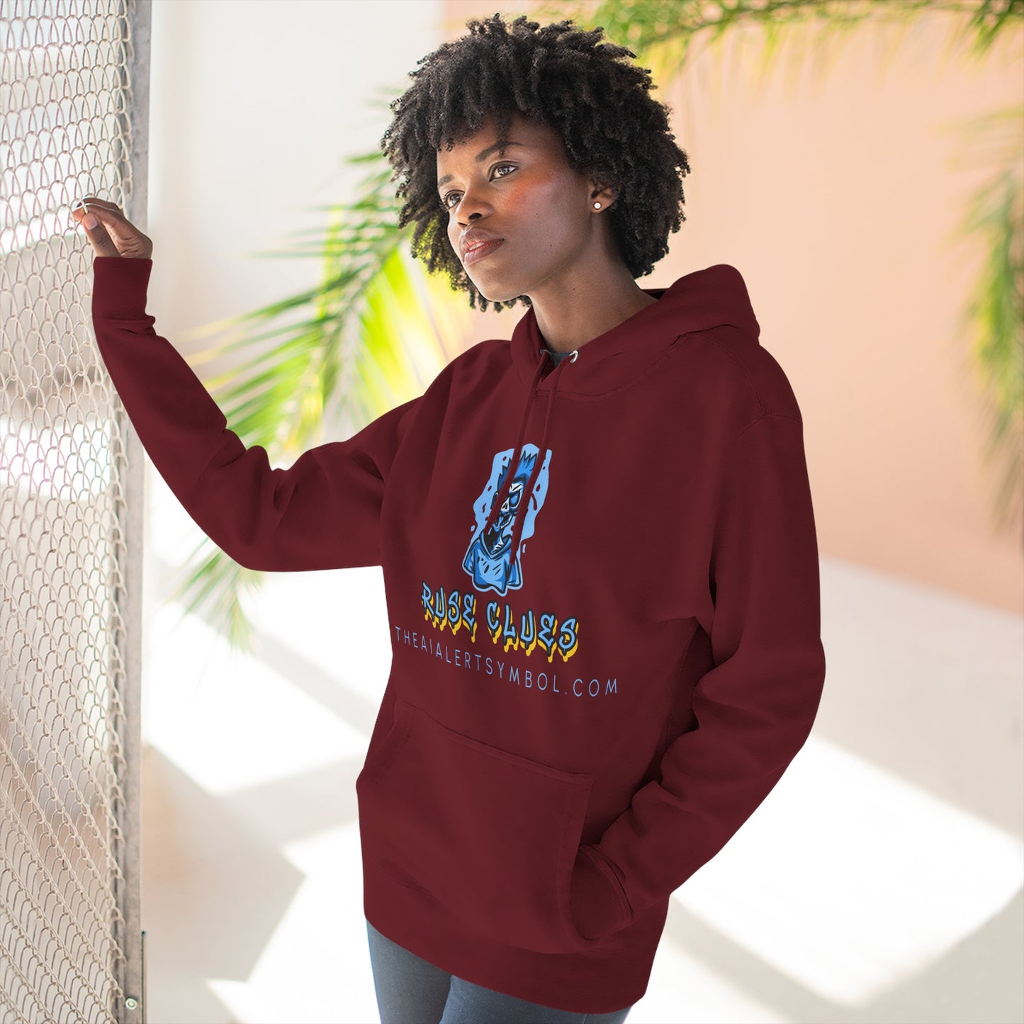 Ruse Clues® Hoodie — Blue Graphic Fleece Pullover