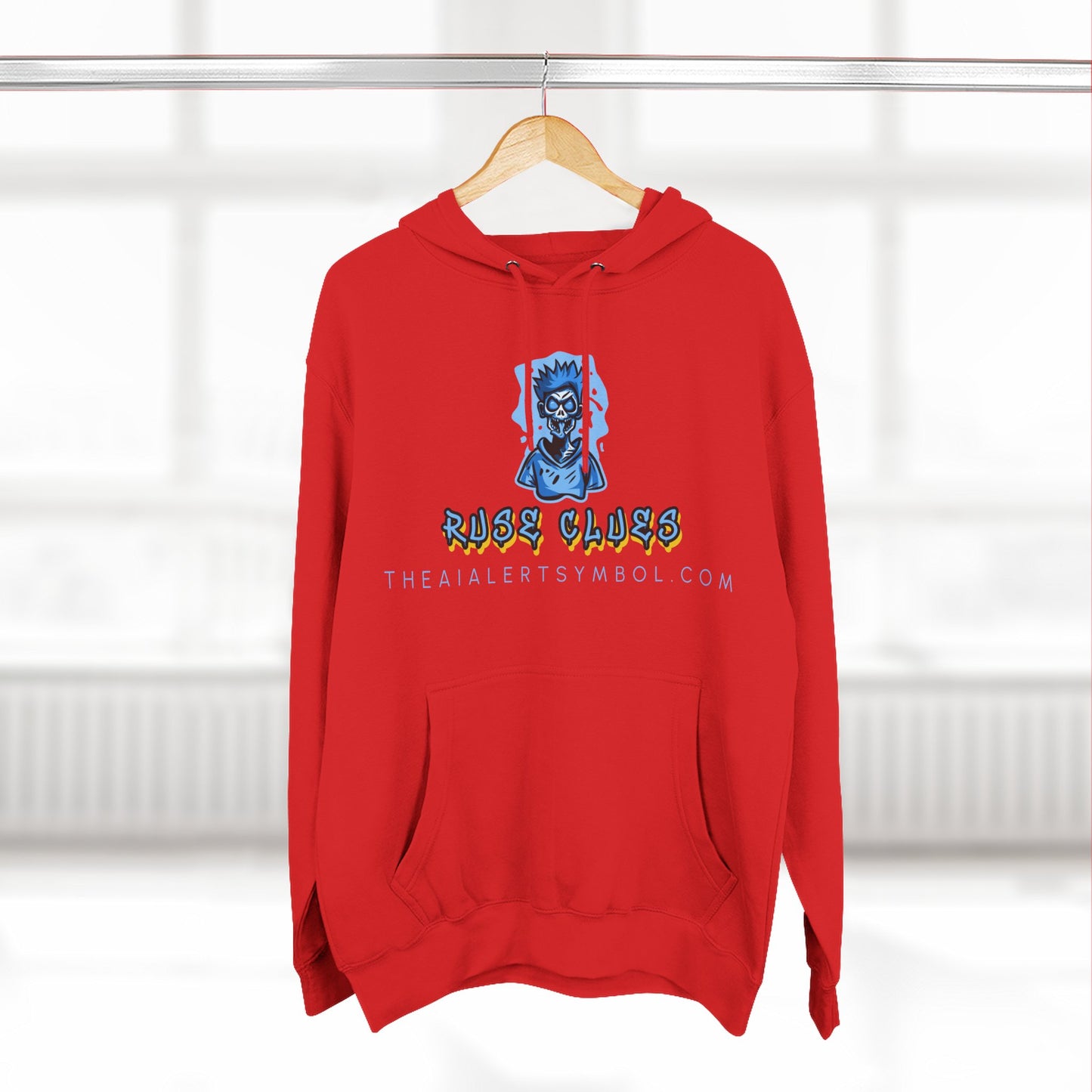 Ruse Clues® Hoodie — Blue Graphic Fleece Pullover