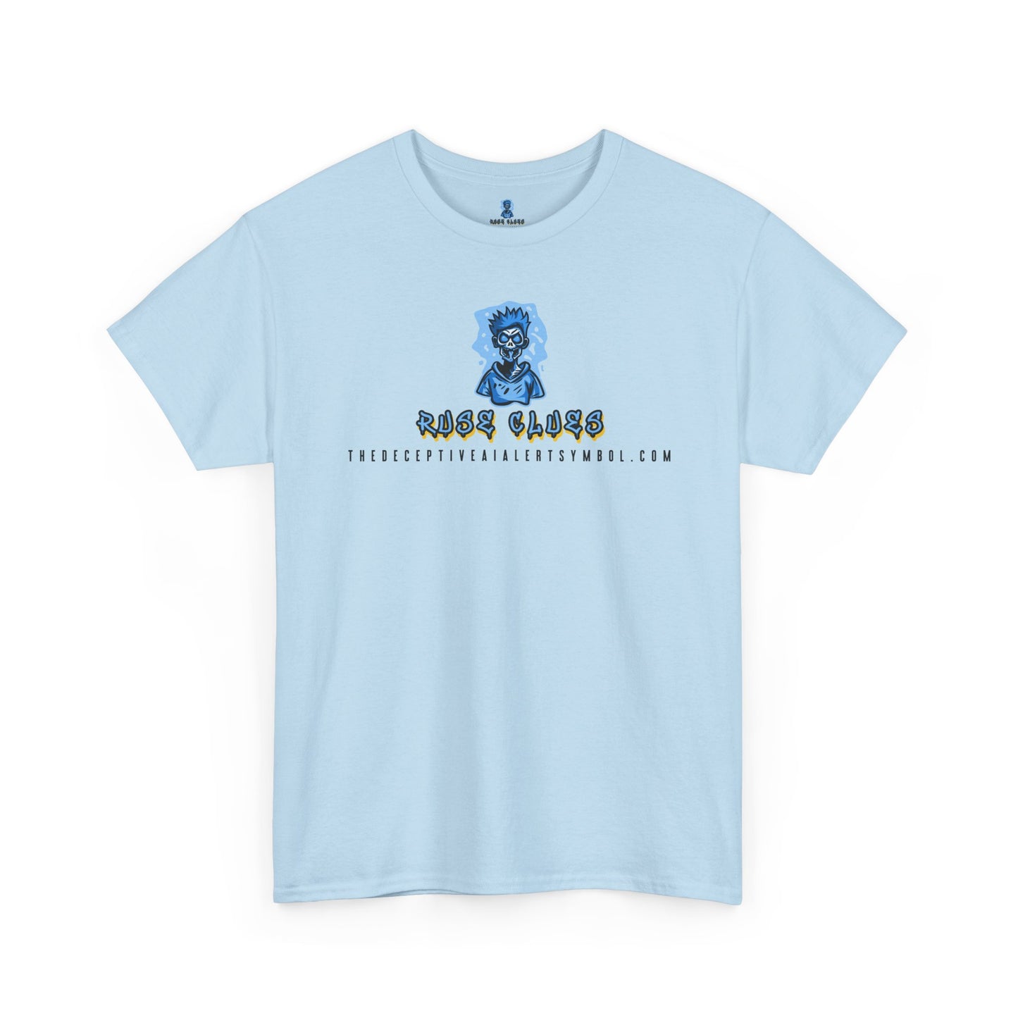 Ruse Clues® TheDeceptiveAIAlertSymbol.com™ Screaming Zombie logo Tee
