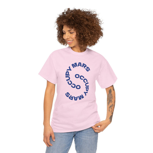 Unisex Heavy Cotton Occupy Mars™ Tee | Trendy Graphic Tee, Space T-Shirt, Casual Outfit, Gift for Science Lovers, Everyday Wear