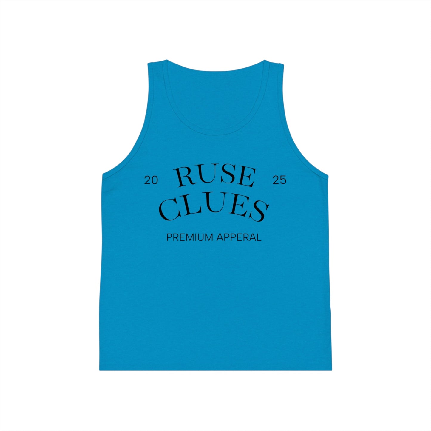 RUSE CLUES® Kids Jersey Tank Top, Cool Summer Apparel, Stylish Activewear, Gift for Kids, Birthday Outfit, Sports Tank