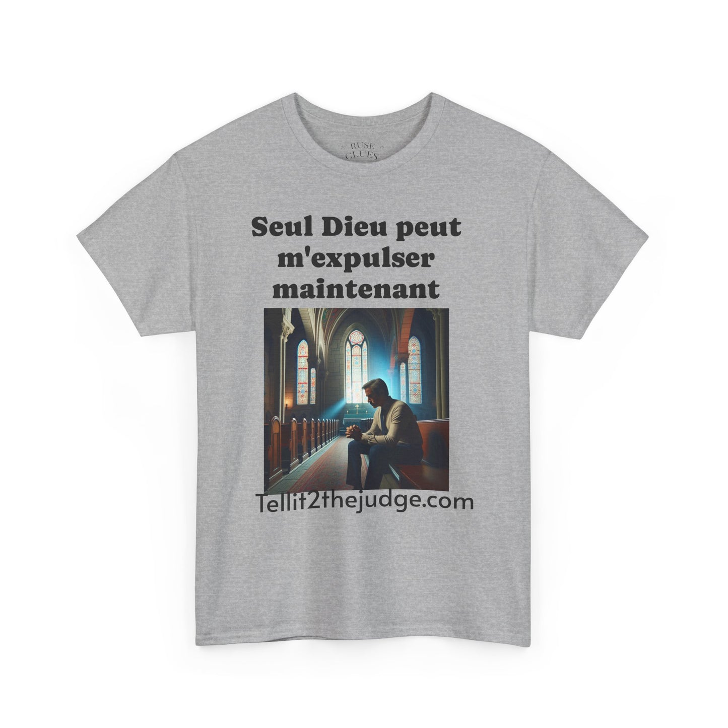 Unisex Heavy Cotton Only God Can Deport Me Now in French "Tellit2thejudge.com" Tee, Faith-Based Shirt, Comfortable Everyday Wear, Perfect for Gifting, Spiritual [...]