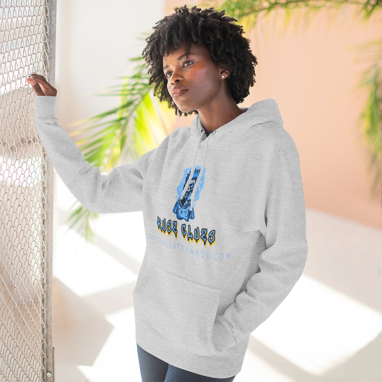Ruse Clues® Hoodie — Blue Graphic Fleece Pullover
