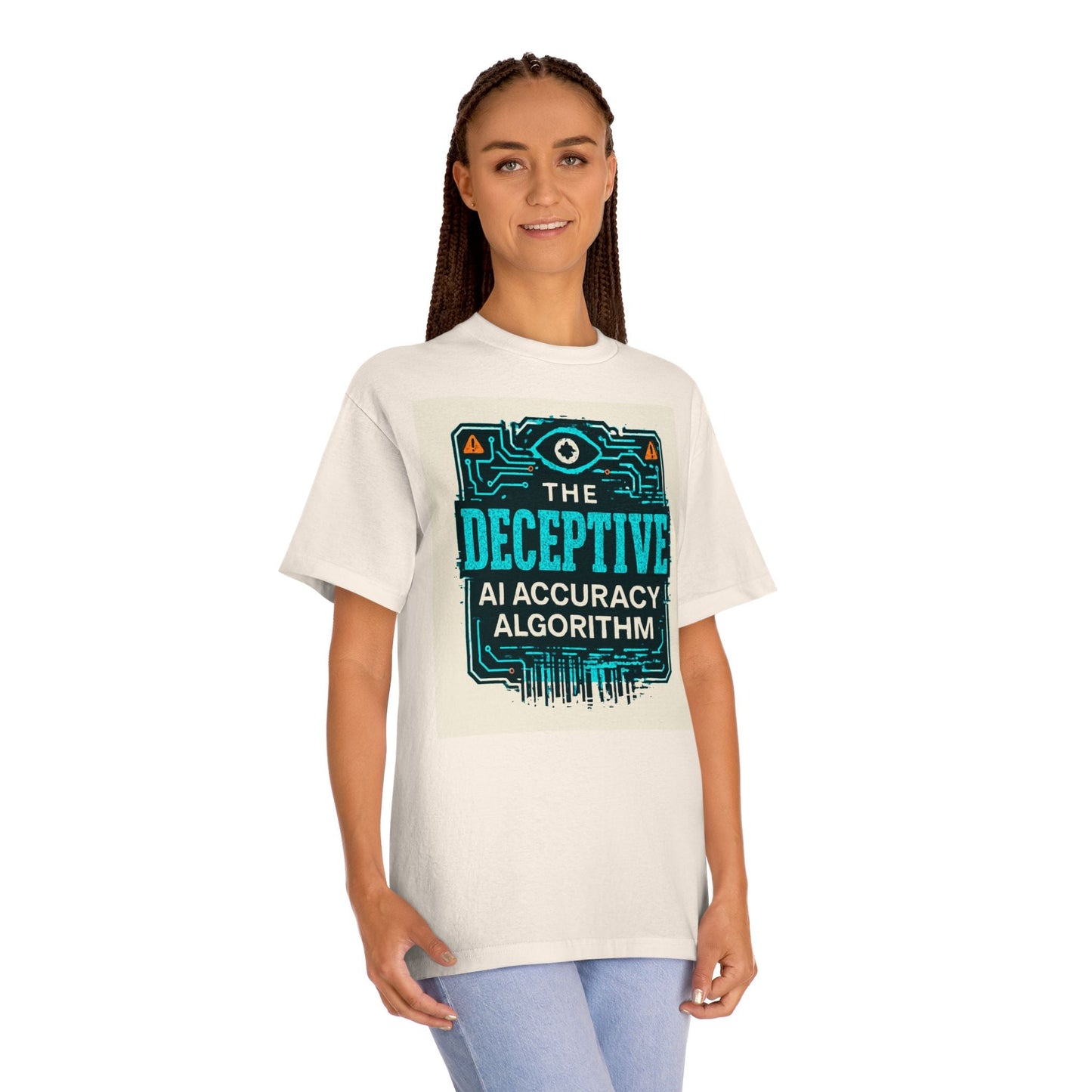 The Deceptive AI Accuracy Algorithm Ruse Clues® Tee — Tech T‑Shirt