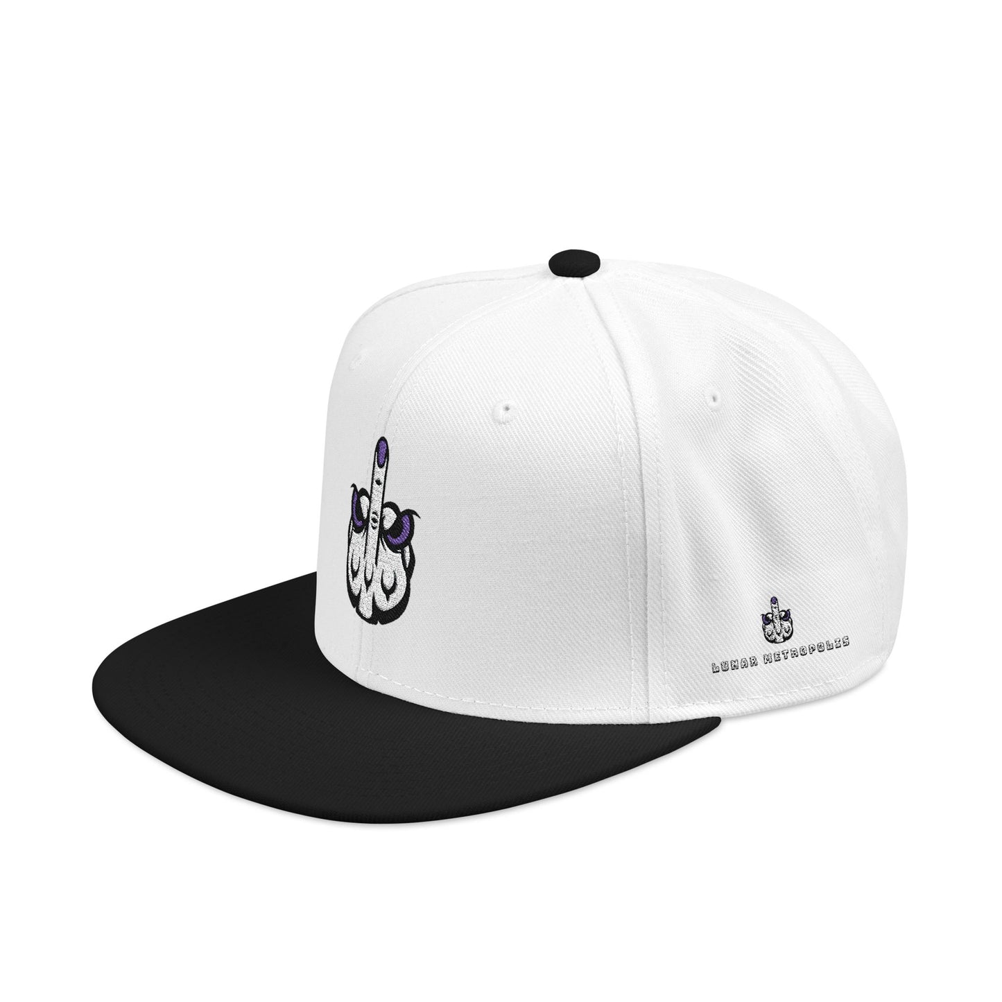 Lunar Metropolis™ Snapback Hat – Blue & White Floral Logo Cap