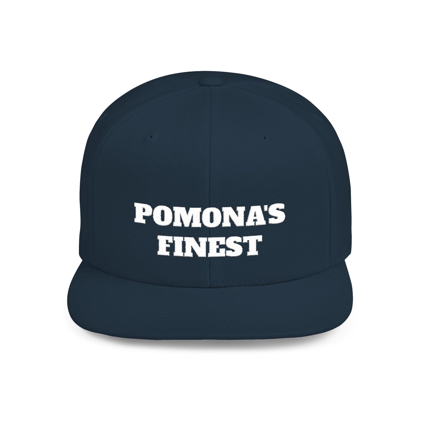 Pomona's Finest™ Flat Bill Snapback Cap, Cool Snapback Hat, Urban Fashion Accessory, Gift for Trendsetters, Streetwear Style