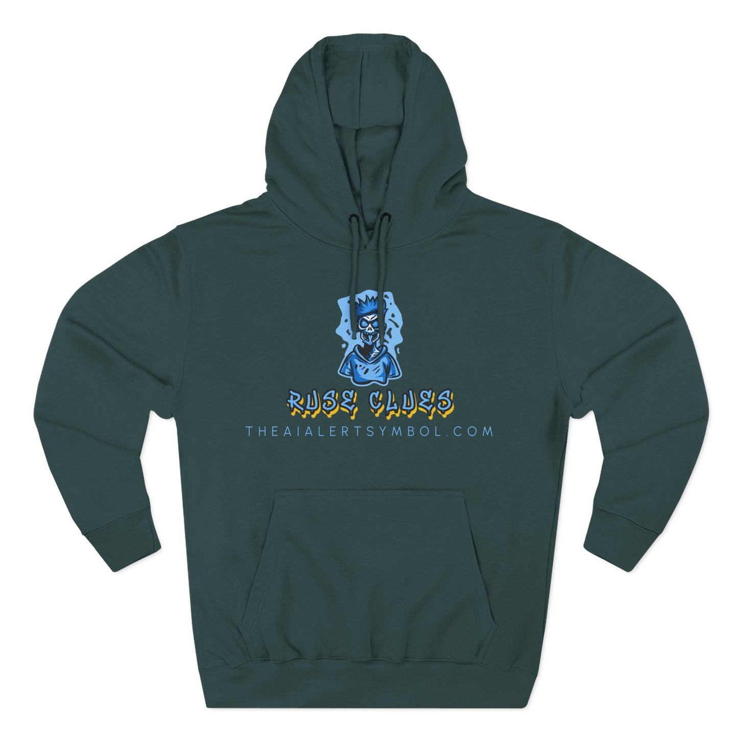 Ruse Clues® Hoodie — Blue Graphic Fleece Pullover